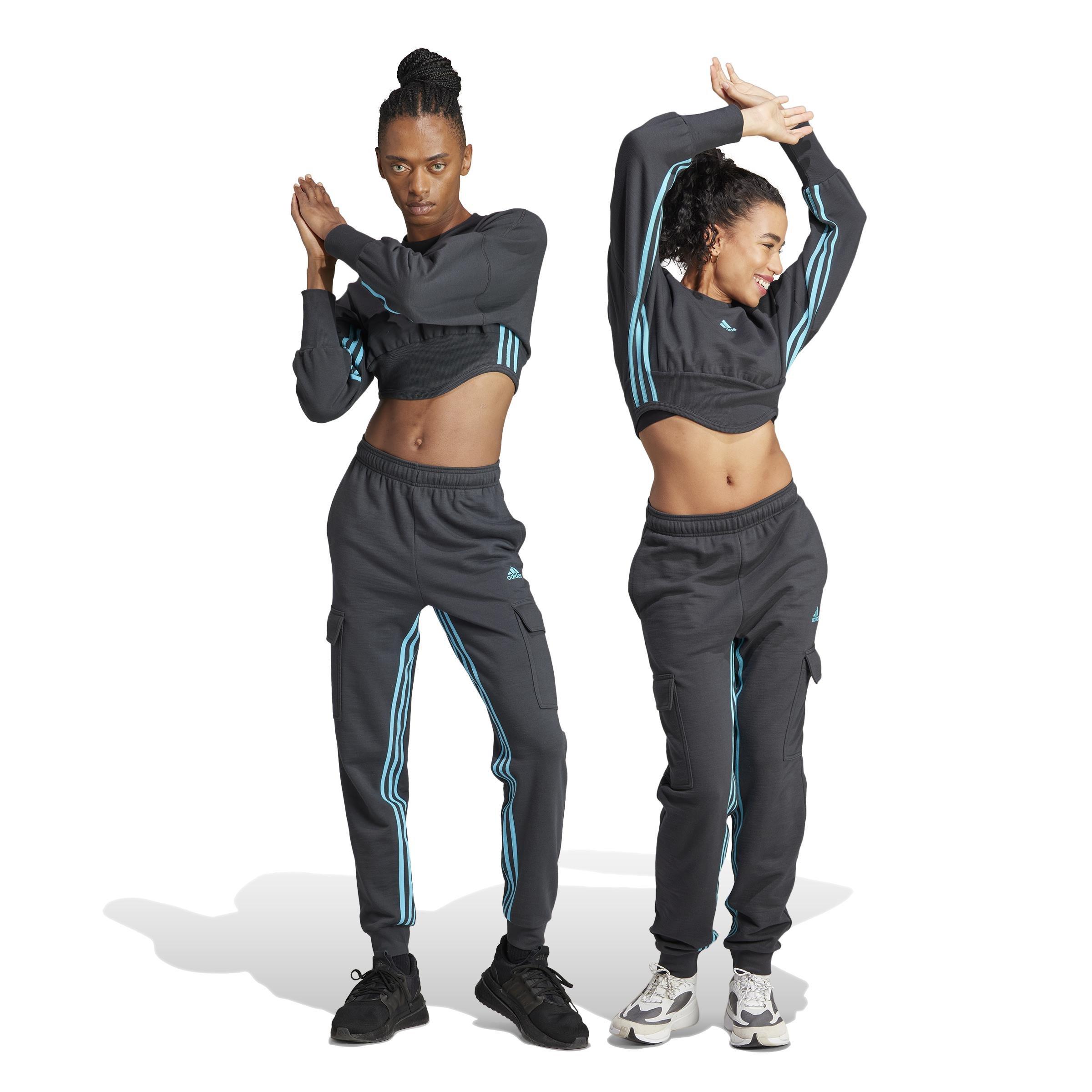 Dance 3-Stripes High-Waisted Tapered Cargo Joggers, Grey, , large image number 7