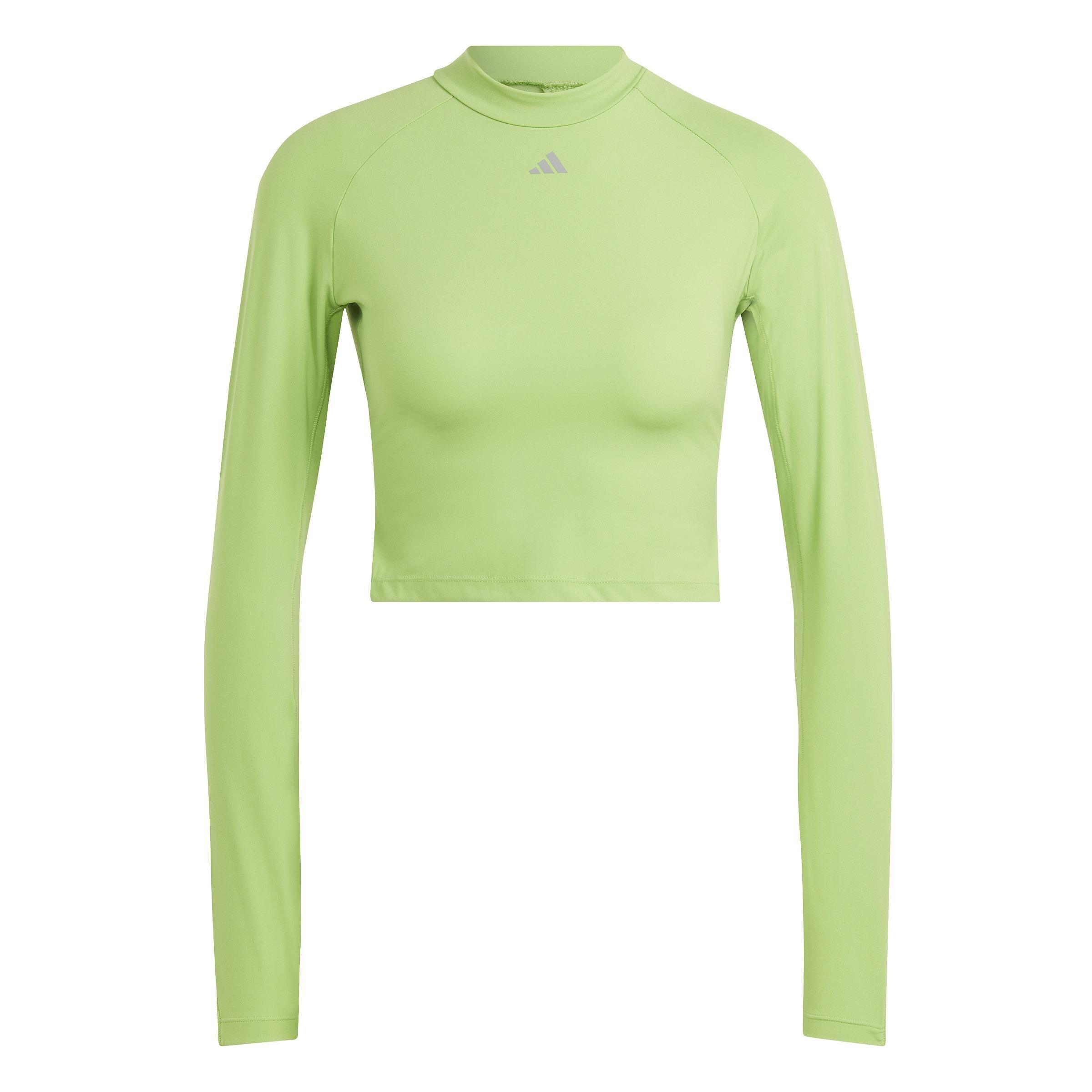 Hiit Heat.Rdy Long-Sleeve Top Crop Top, Green, A901_ONE, large image number 1