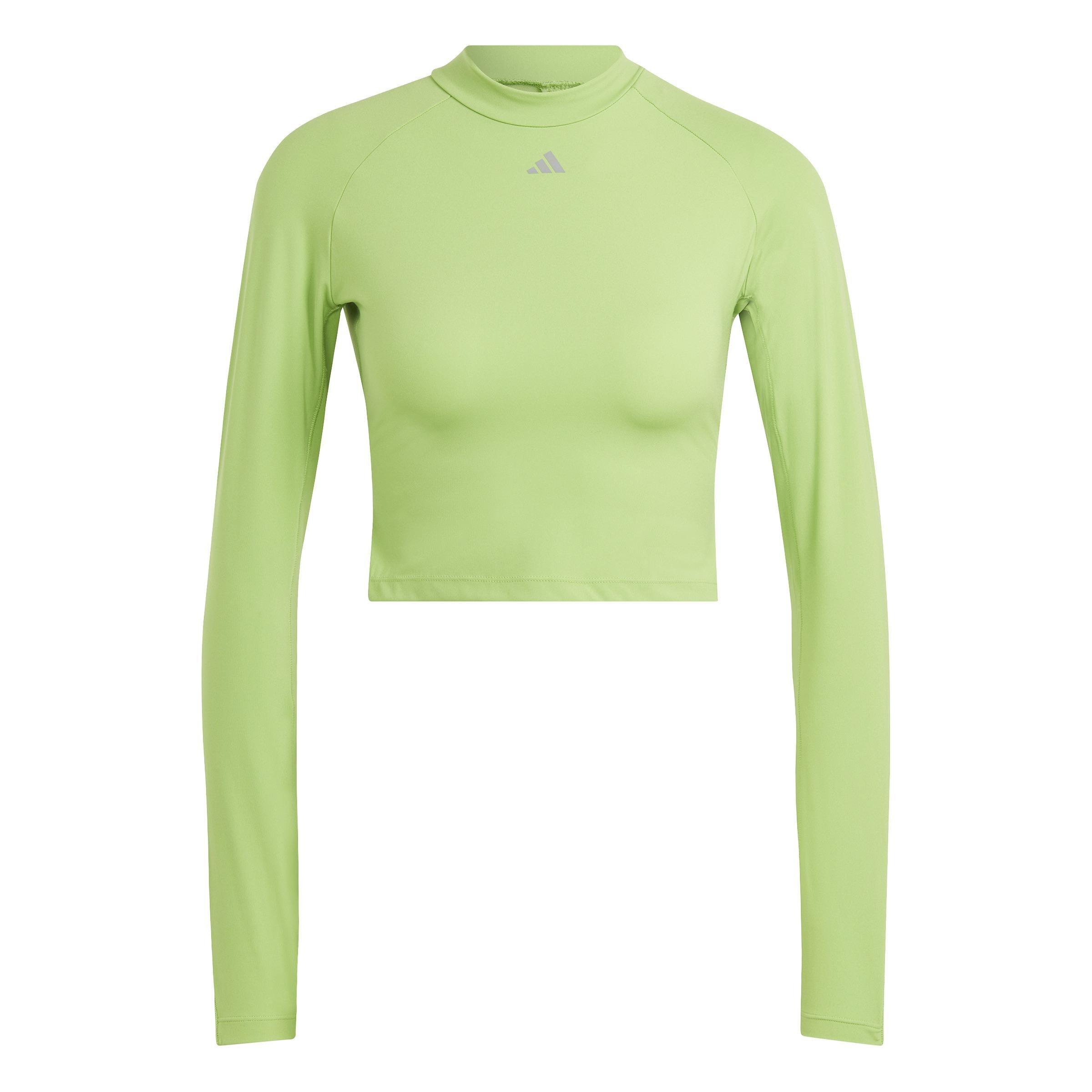 Hiit Heat.Rdy Long-Sleeve Top Crop Top, Green, A901_ONE, large image number 2