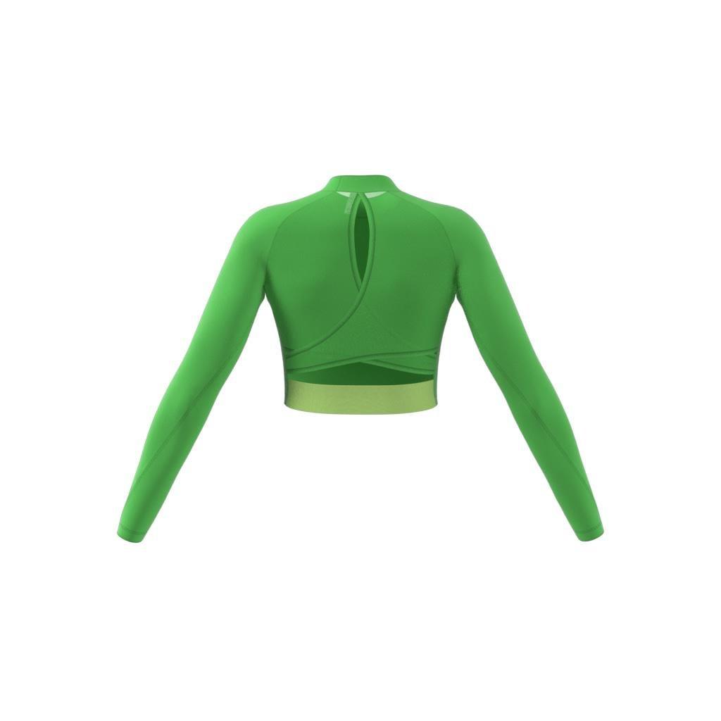 Hiit Heat.Rdy Long-Sleeve Top Crop Top, Green, A901_ONE, large image number 6