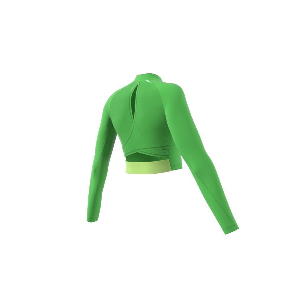 Hiit Heat.Rdy Long-Sleeve Top Crop Top, Green, A901_ONE, large image number 7