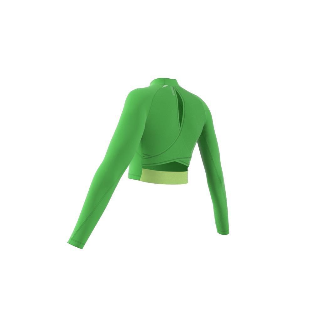 Hiit Heat.Rdy Long-Sleeve Top Crop Top, Green, A901_ONE, large image number 9