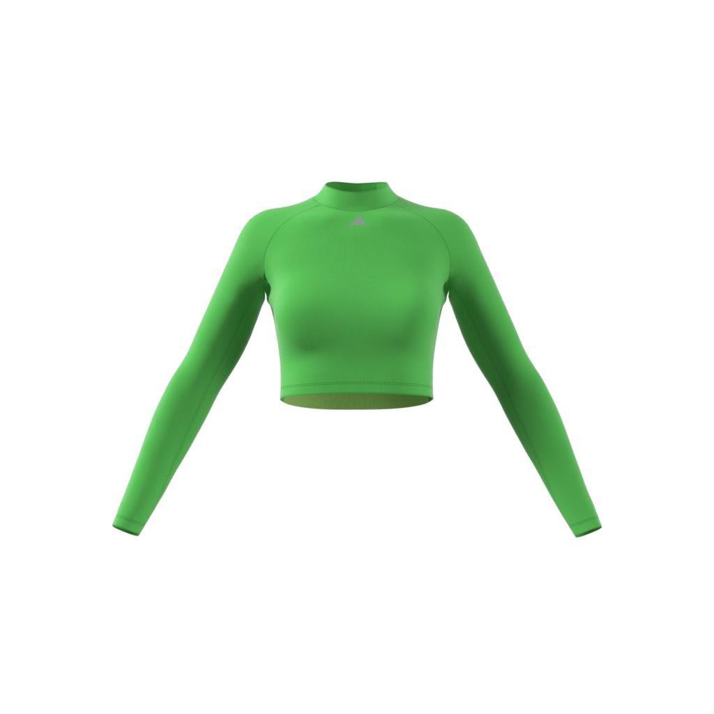 Hiit Heat.Rdy Long-Sleeve Top Crop Top, Green, A901_ONE, large image number 11