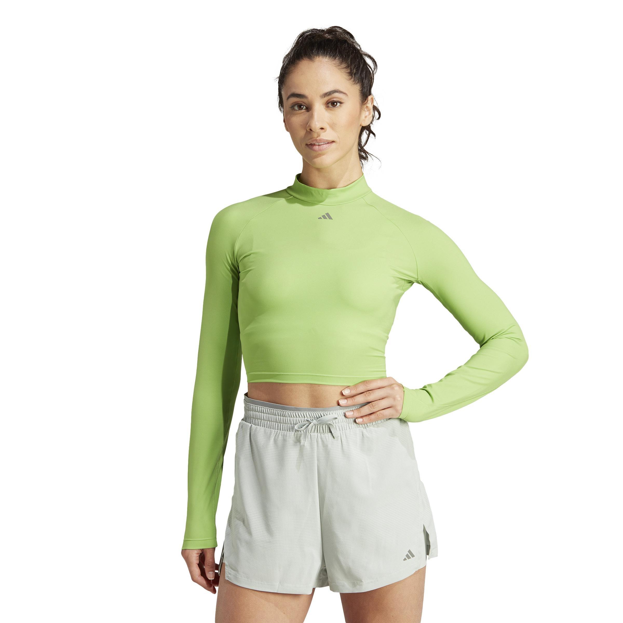 Hiit Heat.Rdy Long-Sleeve Top Crop Top, Green, A901_ONE, large image number 14