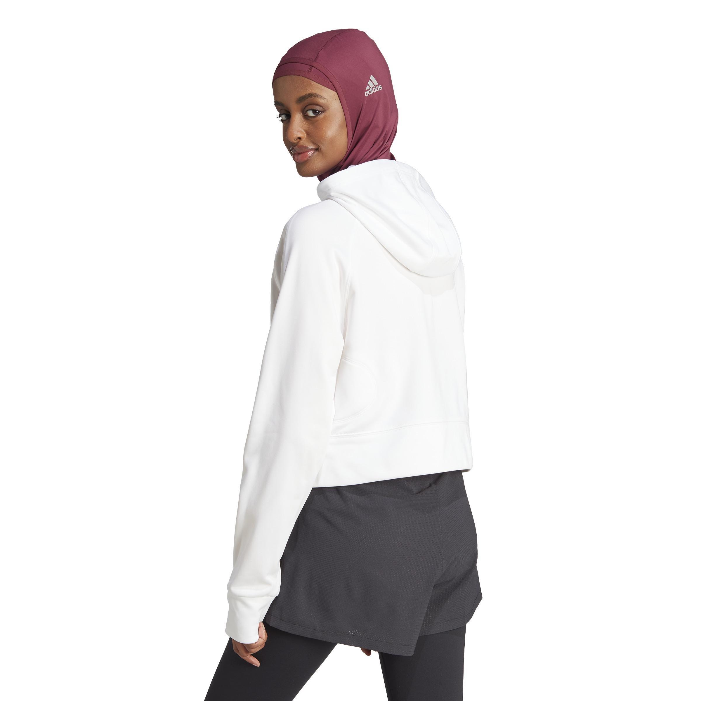 Aeroready Game And Go Full-Zip Hooded Fleece Jacket, White, A901_ONE, large image number 3