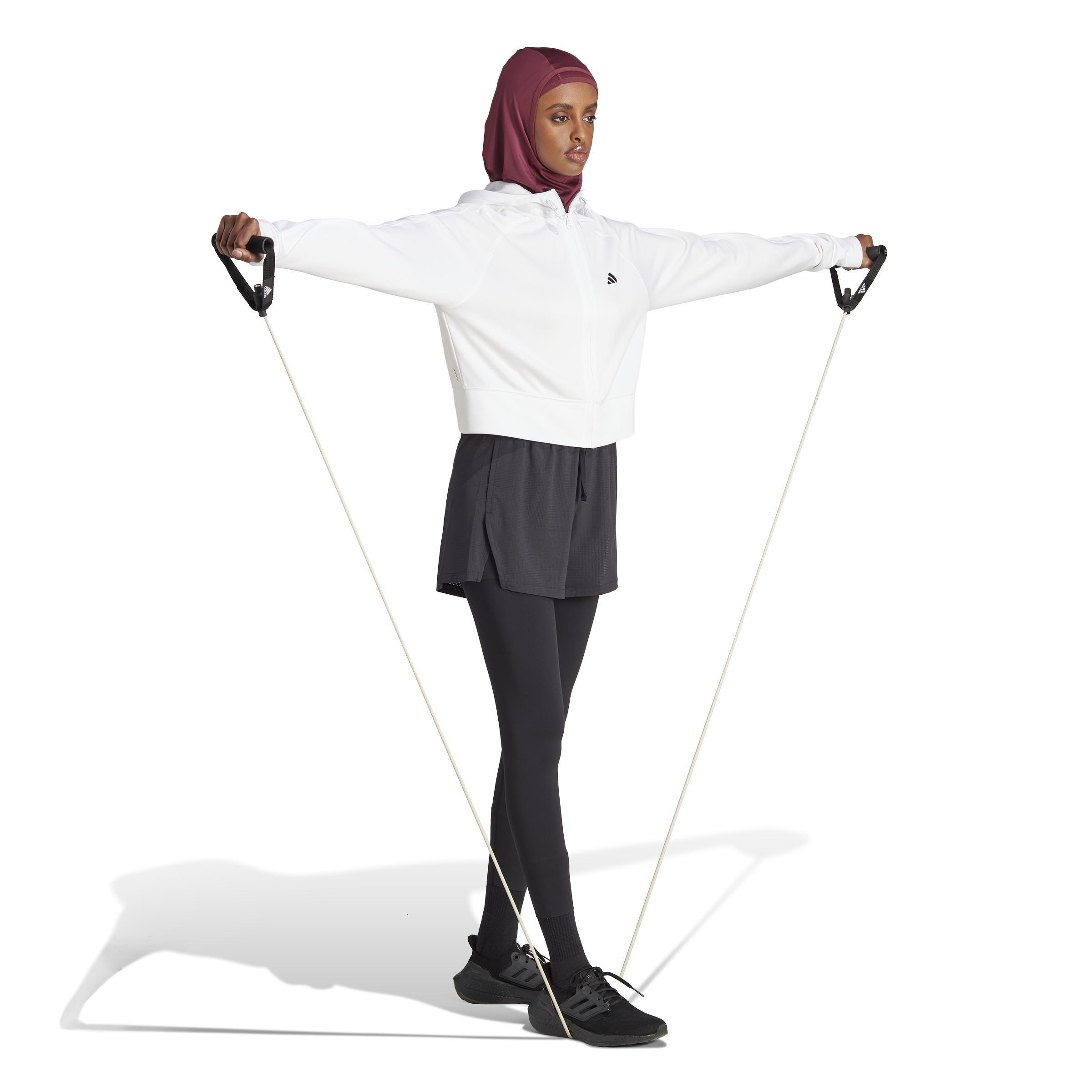 Aeroready Game And Go Full-Zip Hooded Fleece Jacket, White, A901_ONE, large image number 7