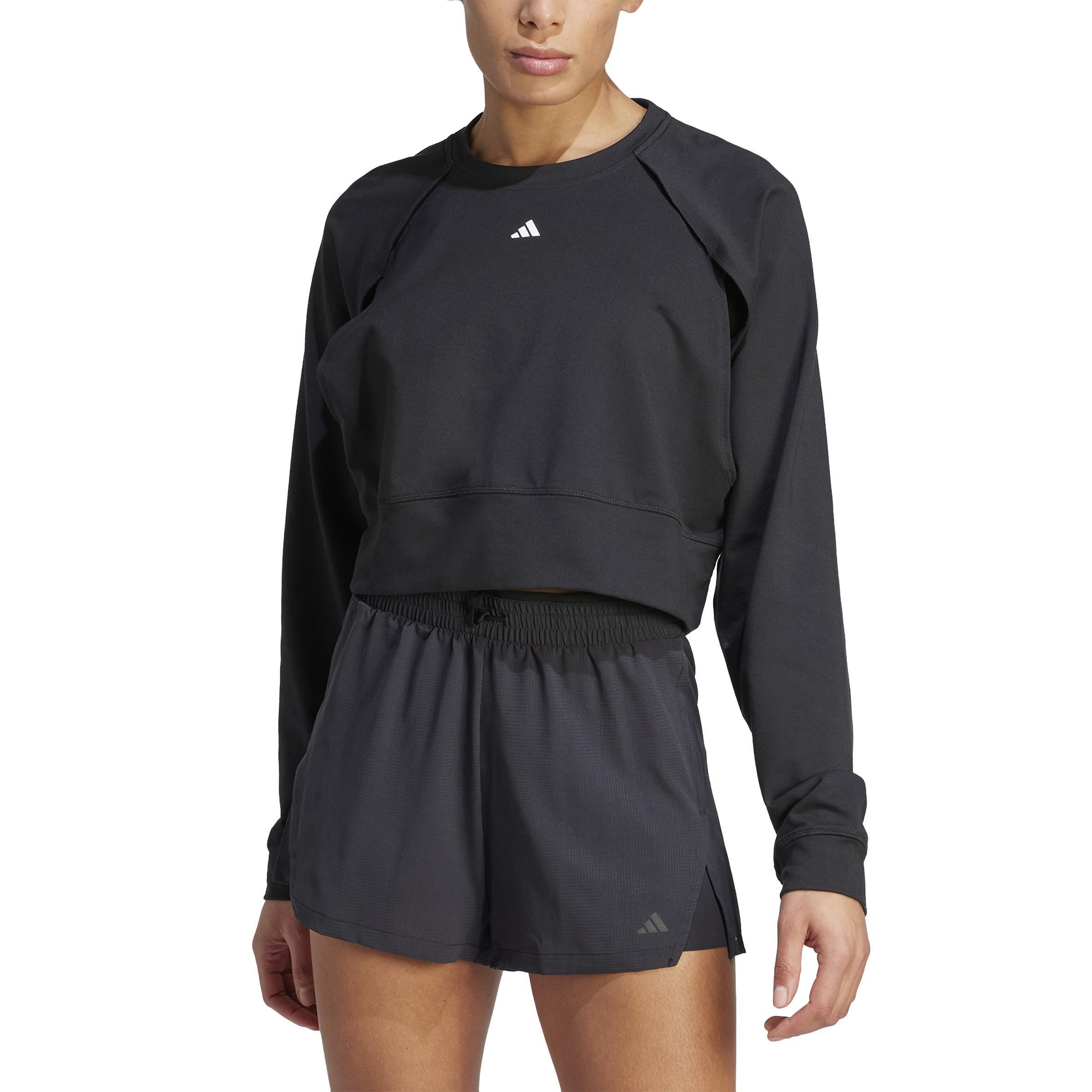Power Aeroready Crop Cover-Up Sweatshirt, Black, , large image number 1