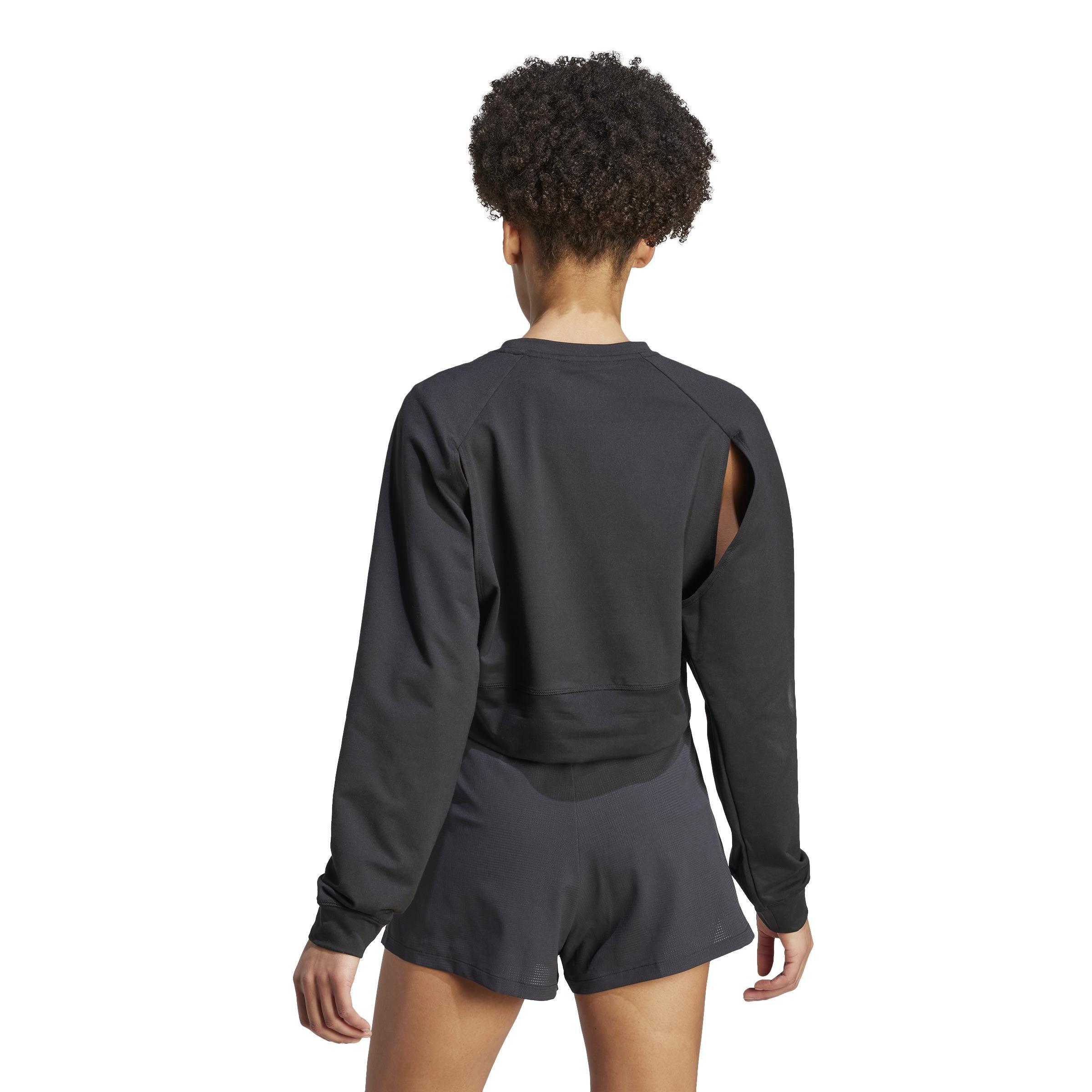 Power Aeroready Crop Cover-Up Sweatshirt, Black, A901_ONE, large image number 3