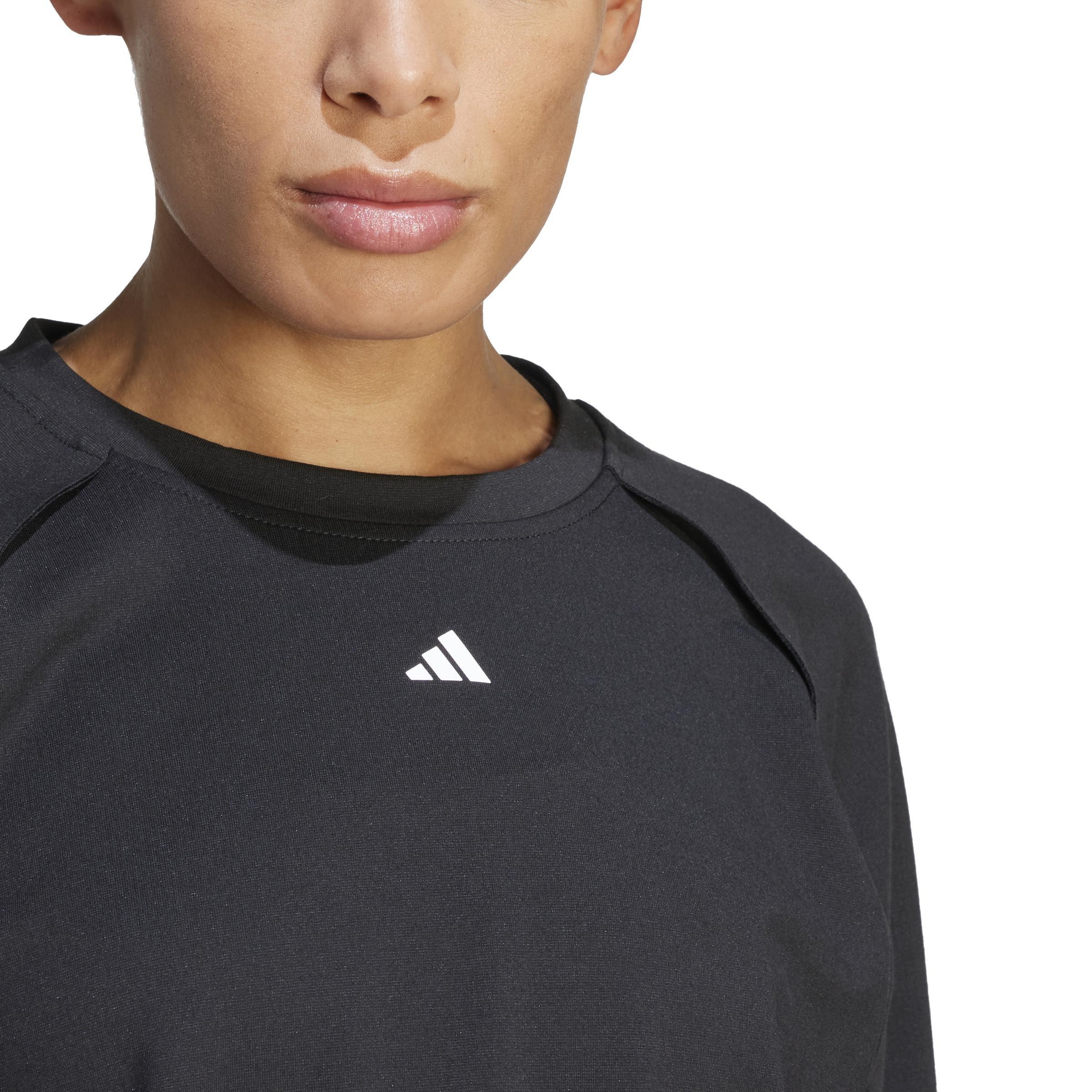 Power Aeroready Crop Cover-Up Sweatshirt, Black, , large image number 5