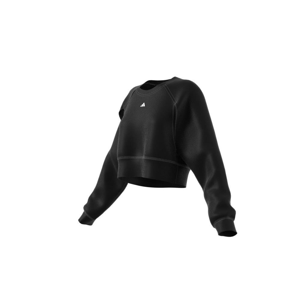 Power Aeroready Crop Cover-Up Sweatshirt, Black, , large image number 7