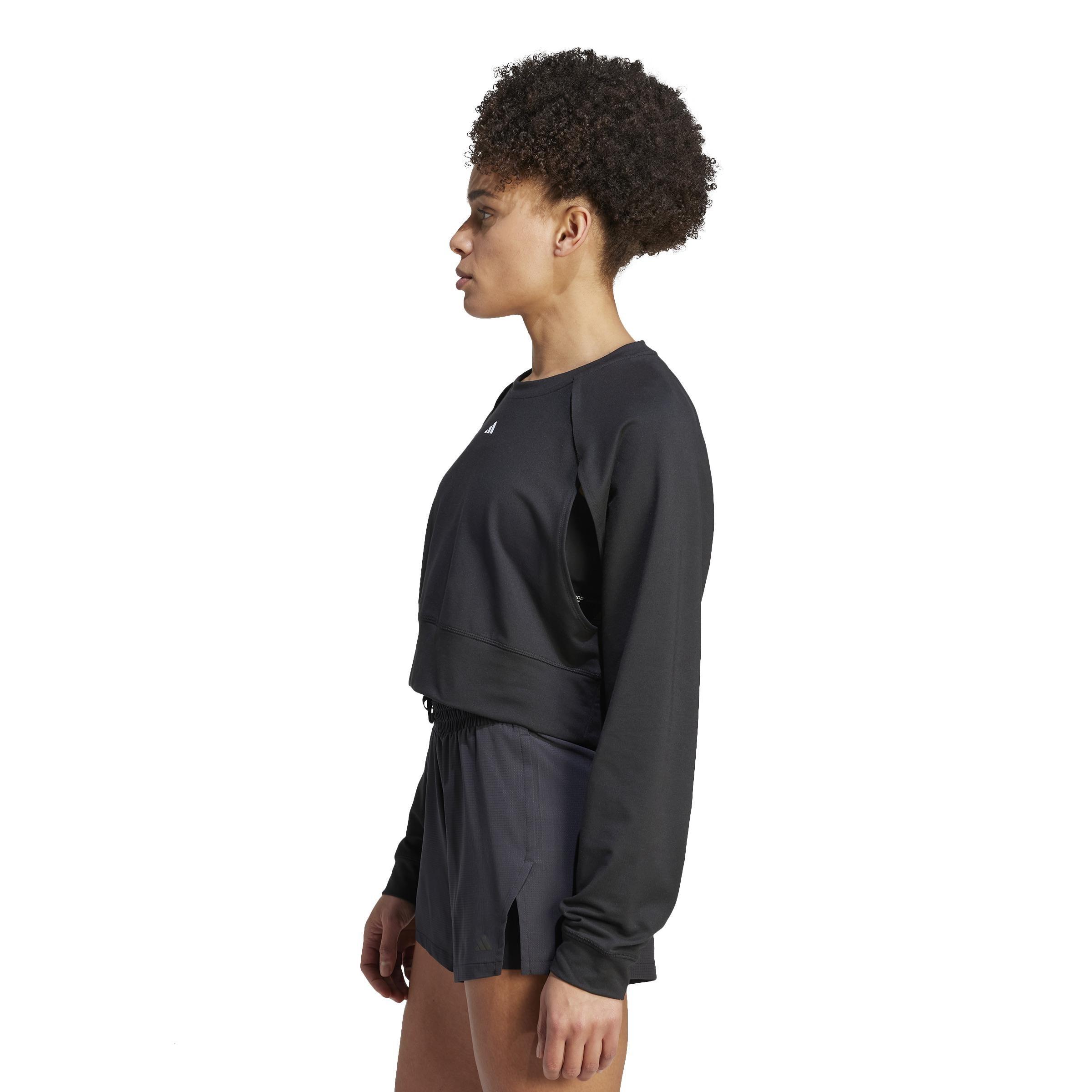 Power Aeroready Crop Cover-Up Sweatshirt, Black, , large image number 8