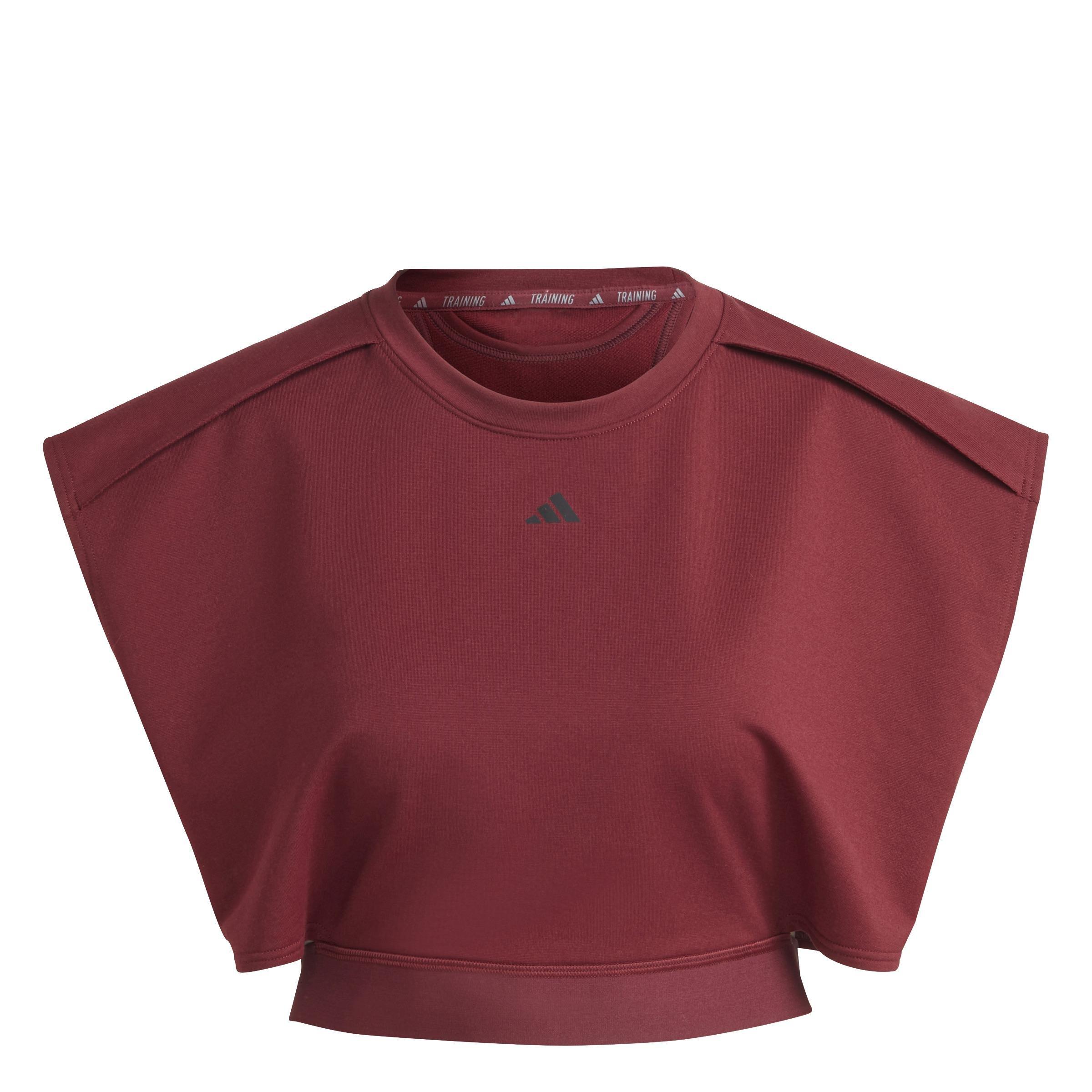 Power Aeroready Crop Tank Top, Burgundy, A901_ONE, large image number 2