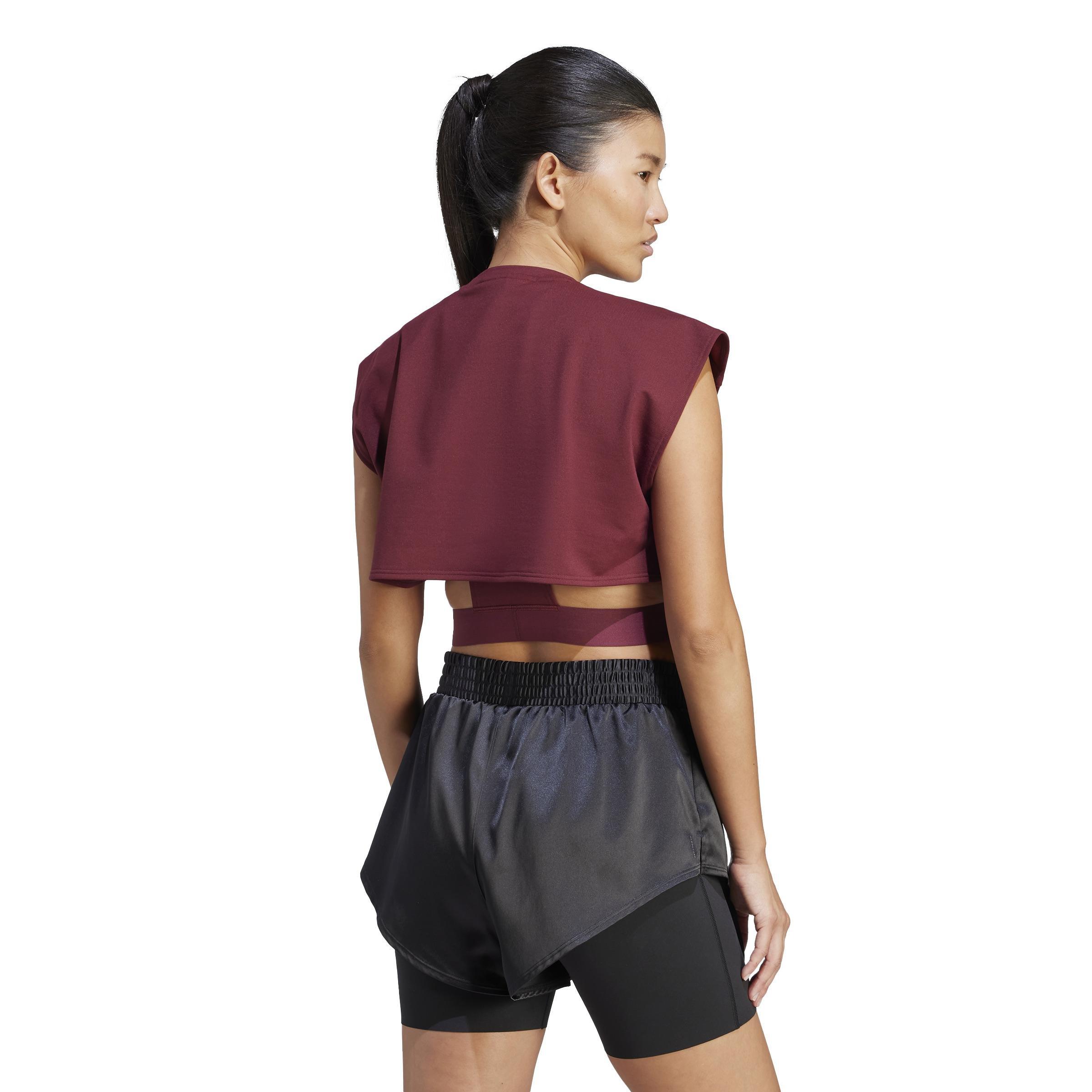 Power Aeroready Crop Tank Top, Burgundy, A901_ONE, large image number 3