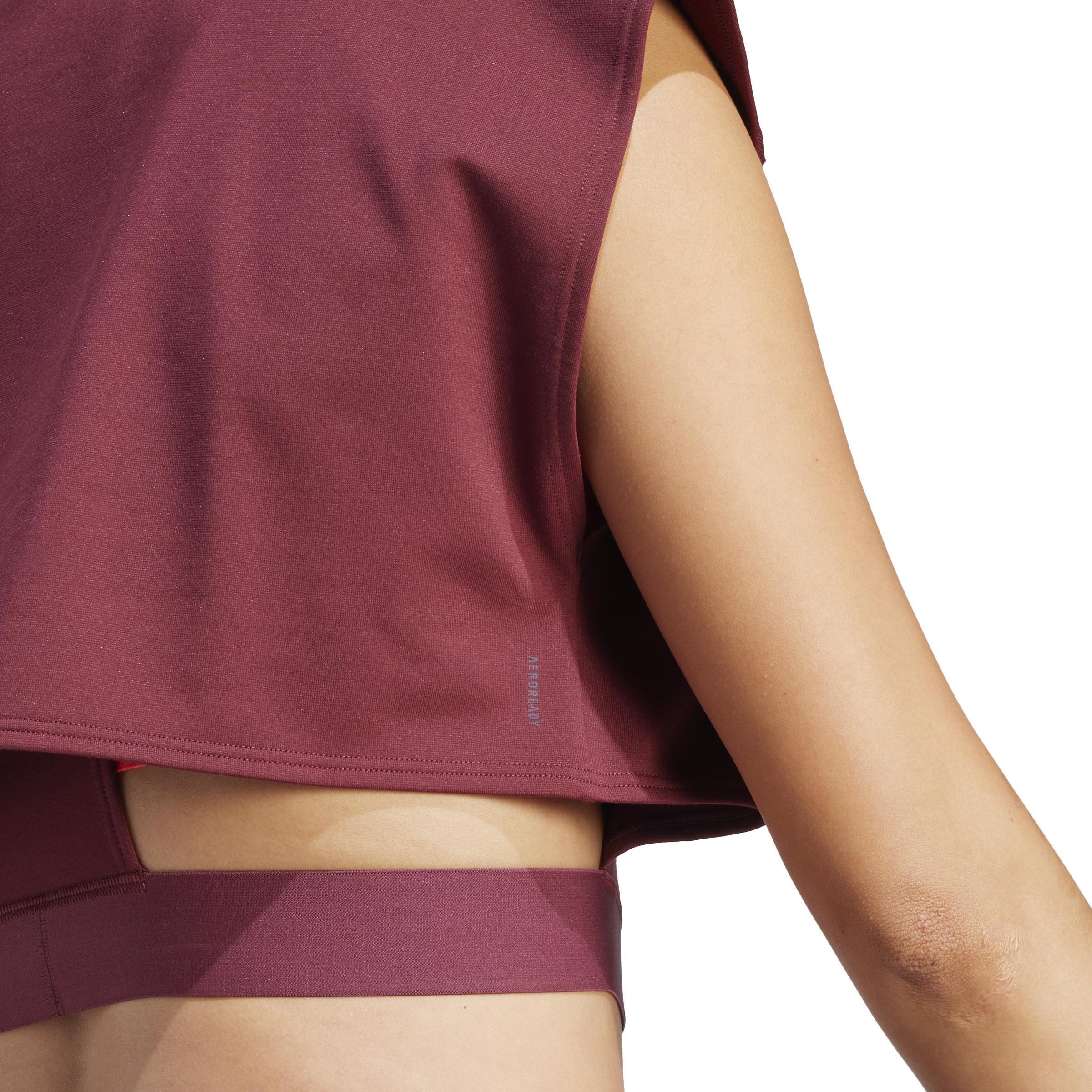 Power Aeroready Crop Tank Top, Burgundy, A901_ONE, large image number 4