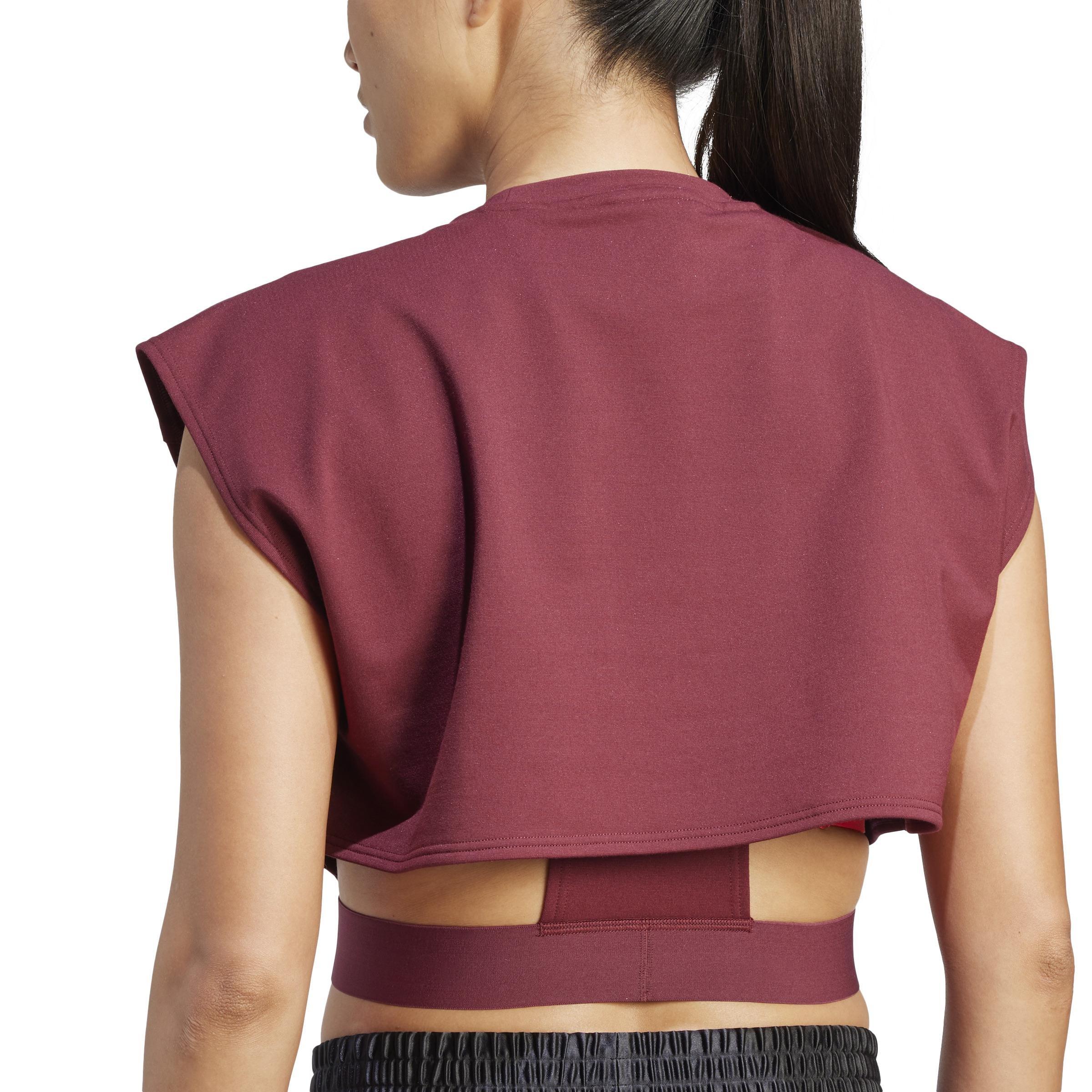 Power Aeroready Crop Tank Top, Burgundy, A901_ONE, large image number 5