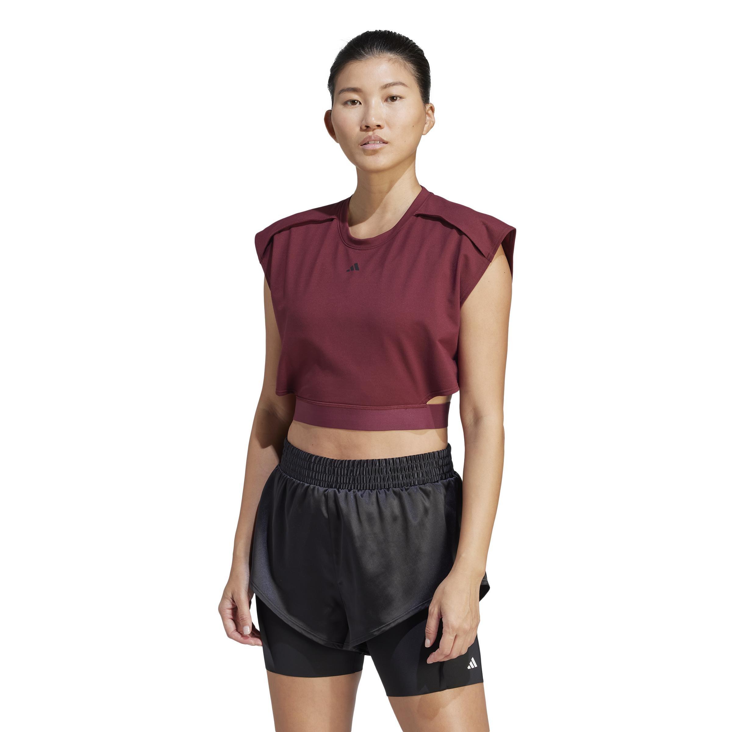 Power Aeroready Crop Tank Top, Burgundy, A901_ONE, large image number 7