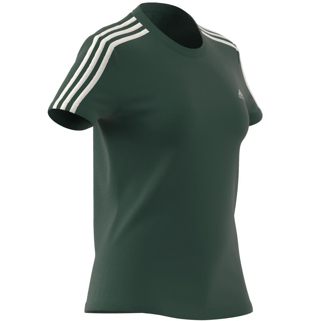 Essentials Slim 3-Stripes T-Shirt, Green, A901_ONE, large image number 10