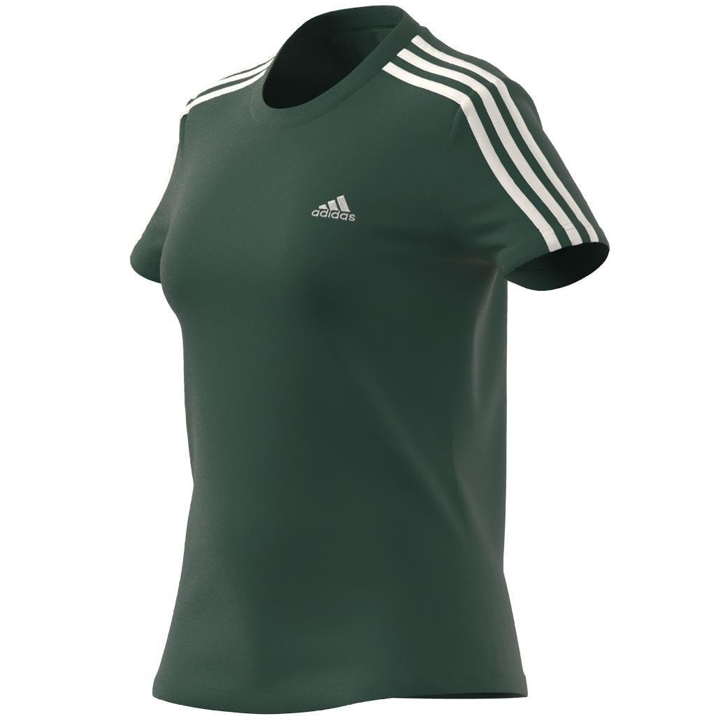 Essentials Slim 3-Stripes T-Shirt, Green, A901_ONE, large image number 12