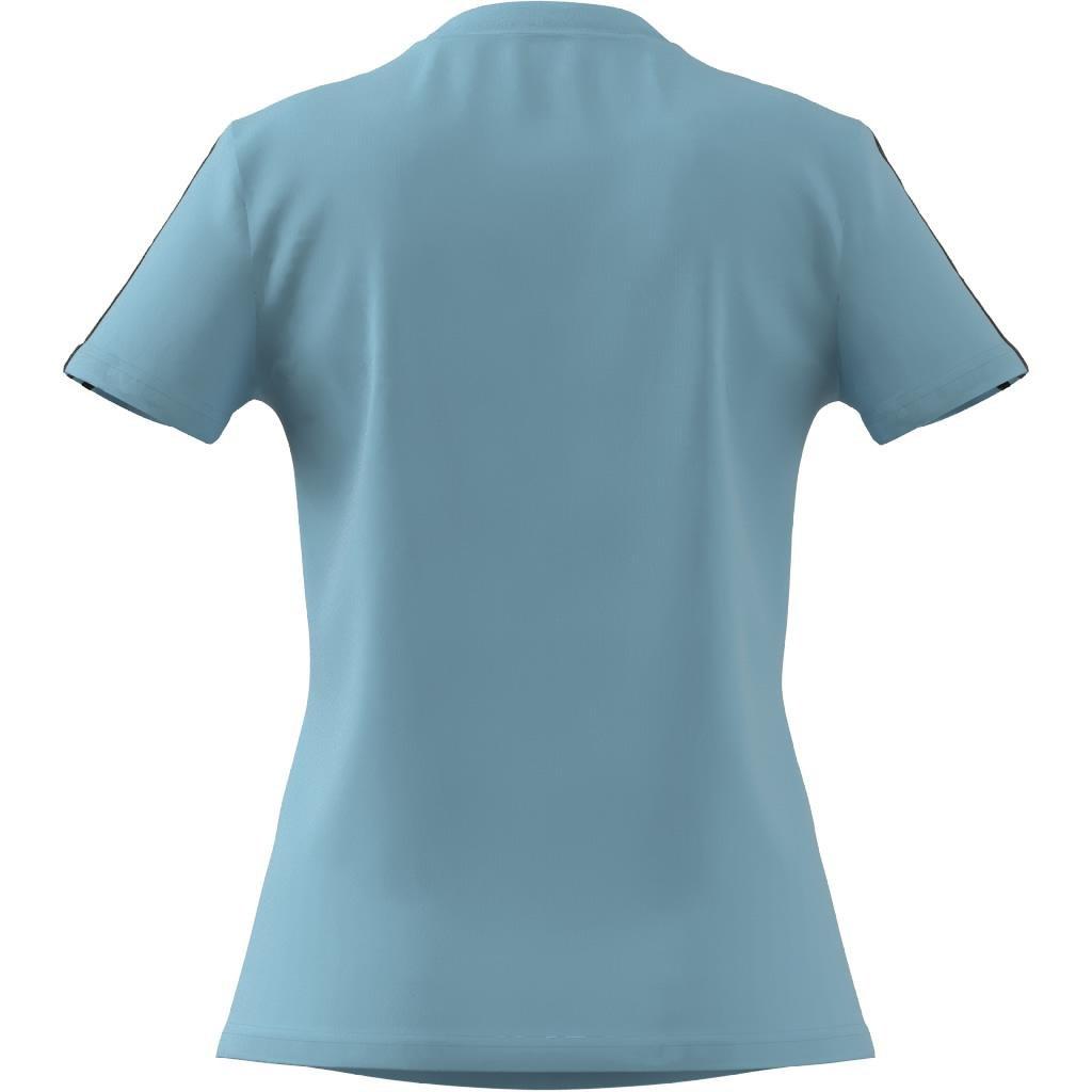 Essentials Slim 3-Stripes T-Shirt, Turquoise, A901_ONE, large image number 8