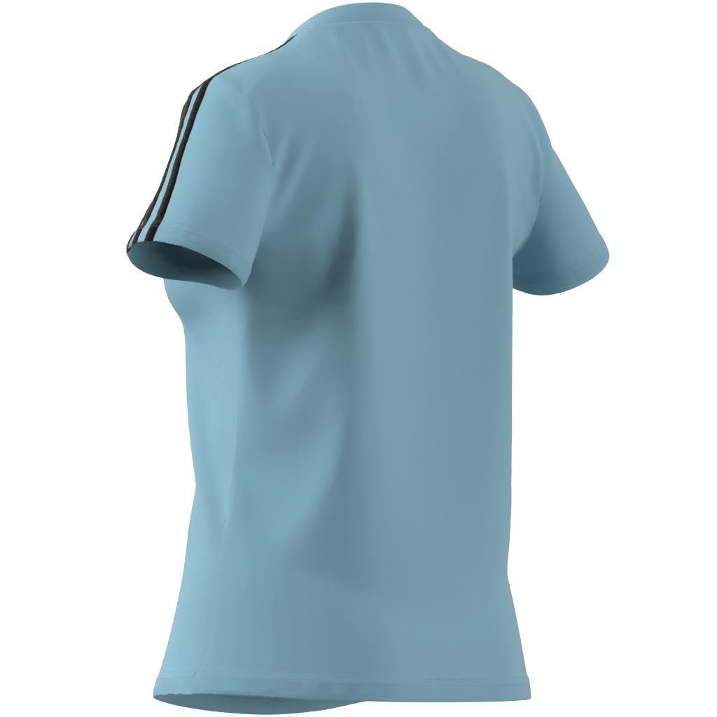 Essentials Slim 3-Stripes T-Shirt, Turquoise, A901_ONE, large image number 9