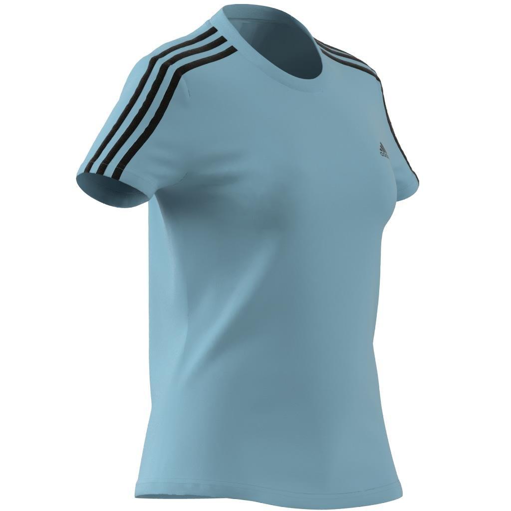 Essentials Slim 3-Stripes T-Shirt, Turquoise, A901_ONE, large image number 11