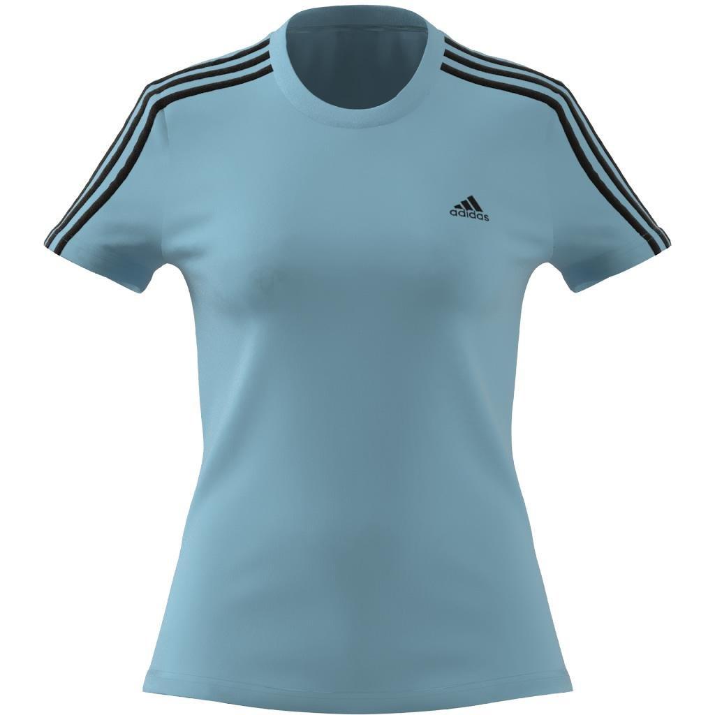 Essentials Slim 3-Stripes T-Shirt, Turquoise, A901_ONE, large image number 13