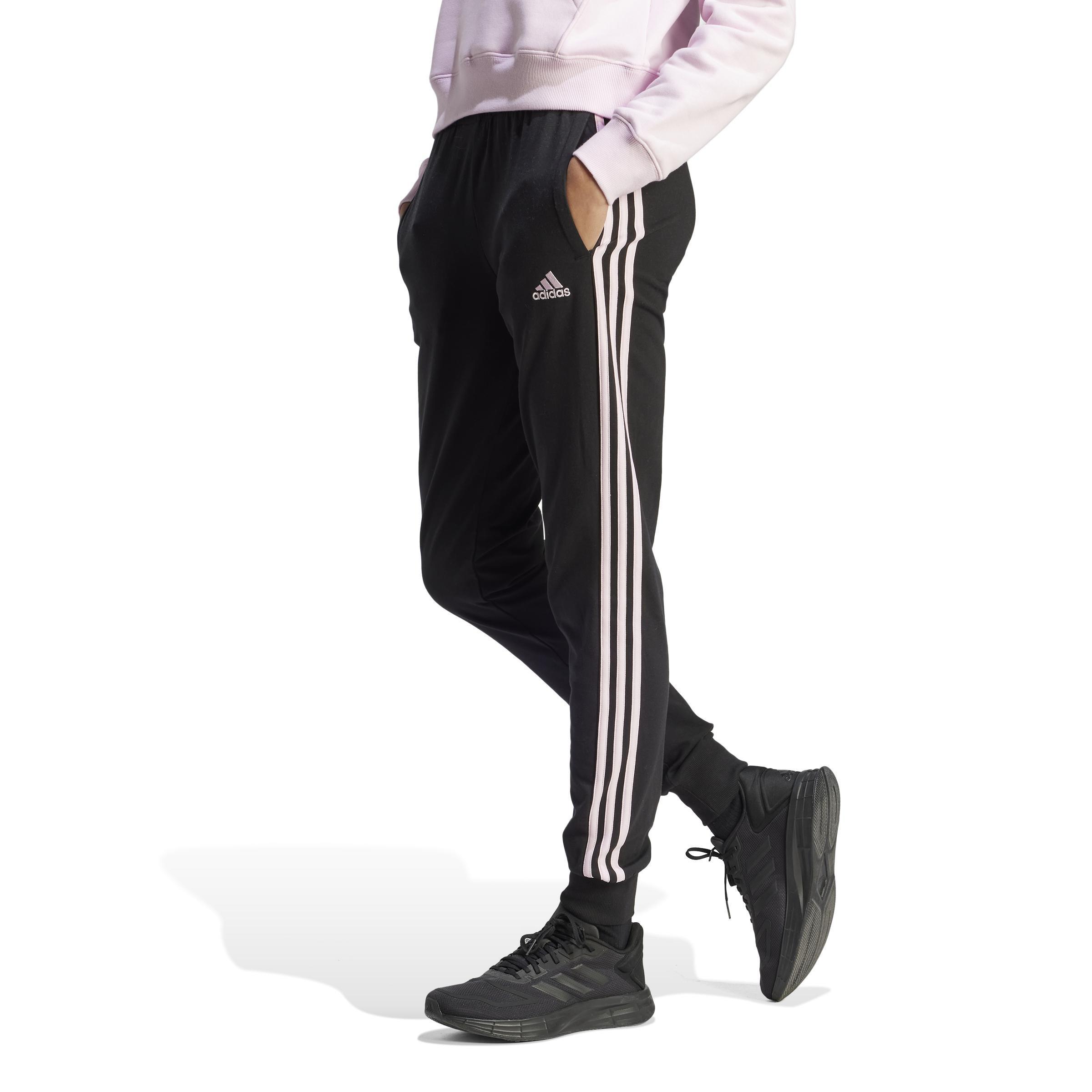 Essentials Single Jersey 3-Stripes Joggers, Black, A901_ONE, large image number 0