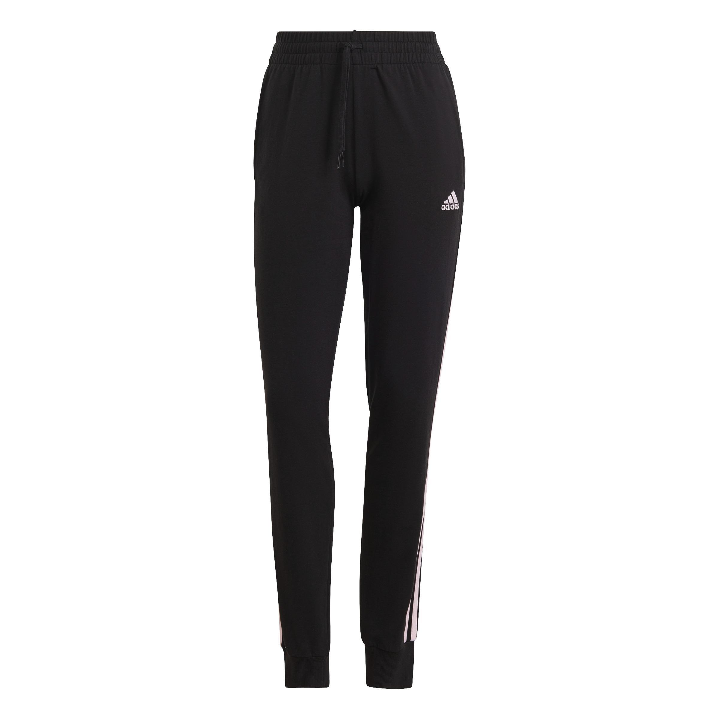 Essentials Single Jersey 3-Stripes Joggers, Black, , large image number 2