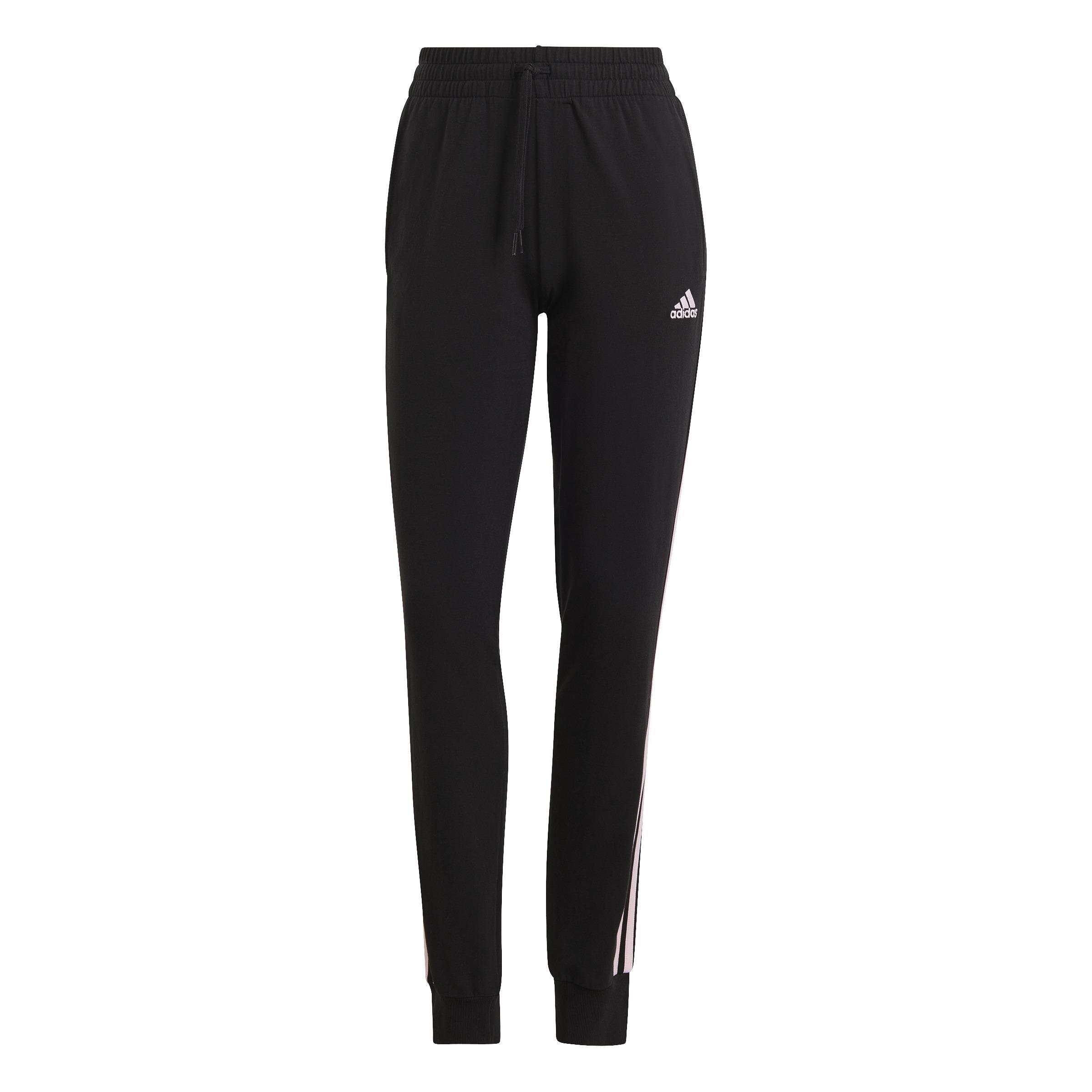 Essentials Single Jersey 3-Stripes Joggers, Black, , large image number 3
