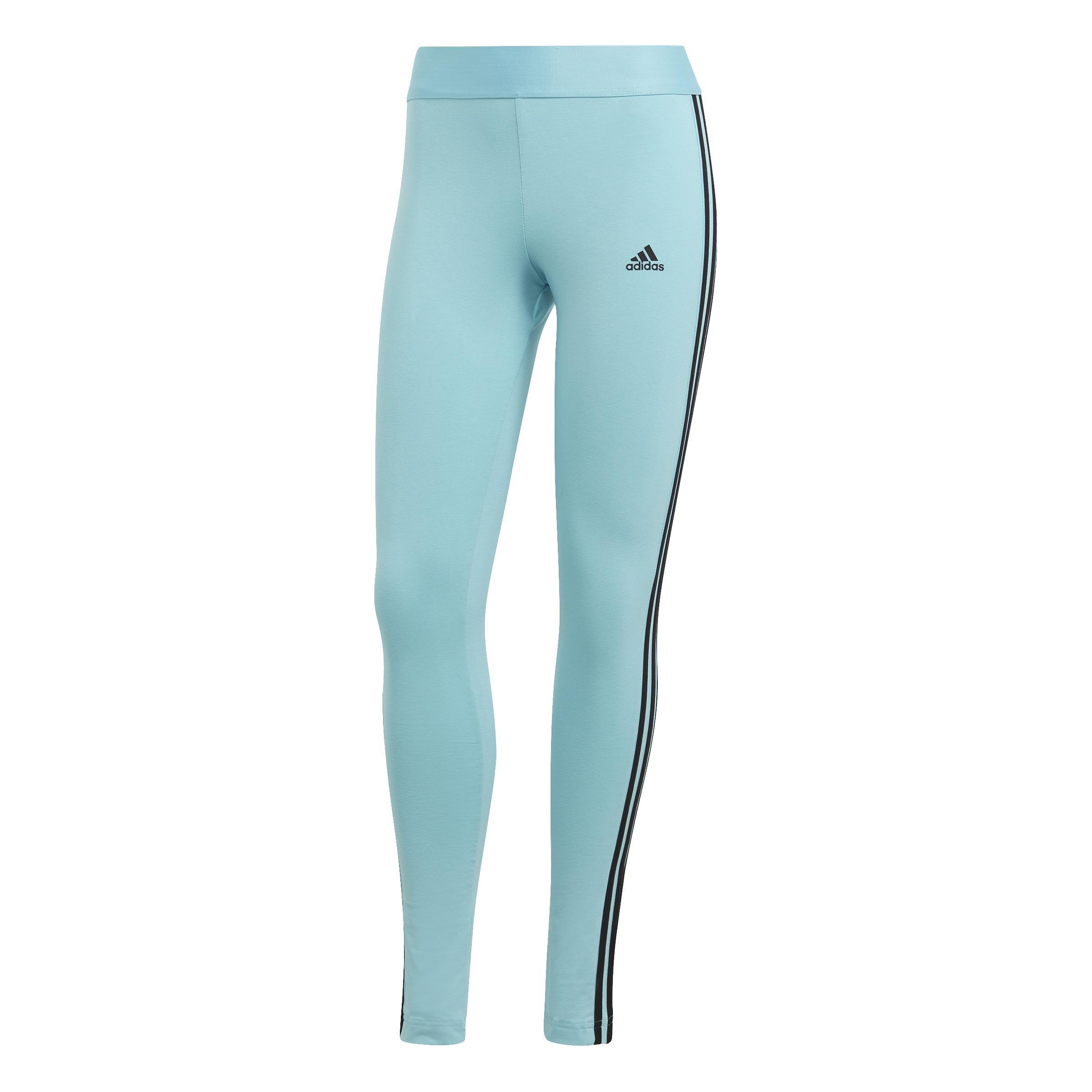 3 Stripes Leggings, Turquoise, A901_ONE, medium