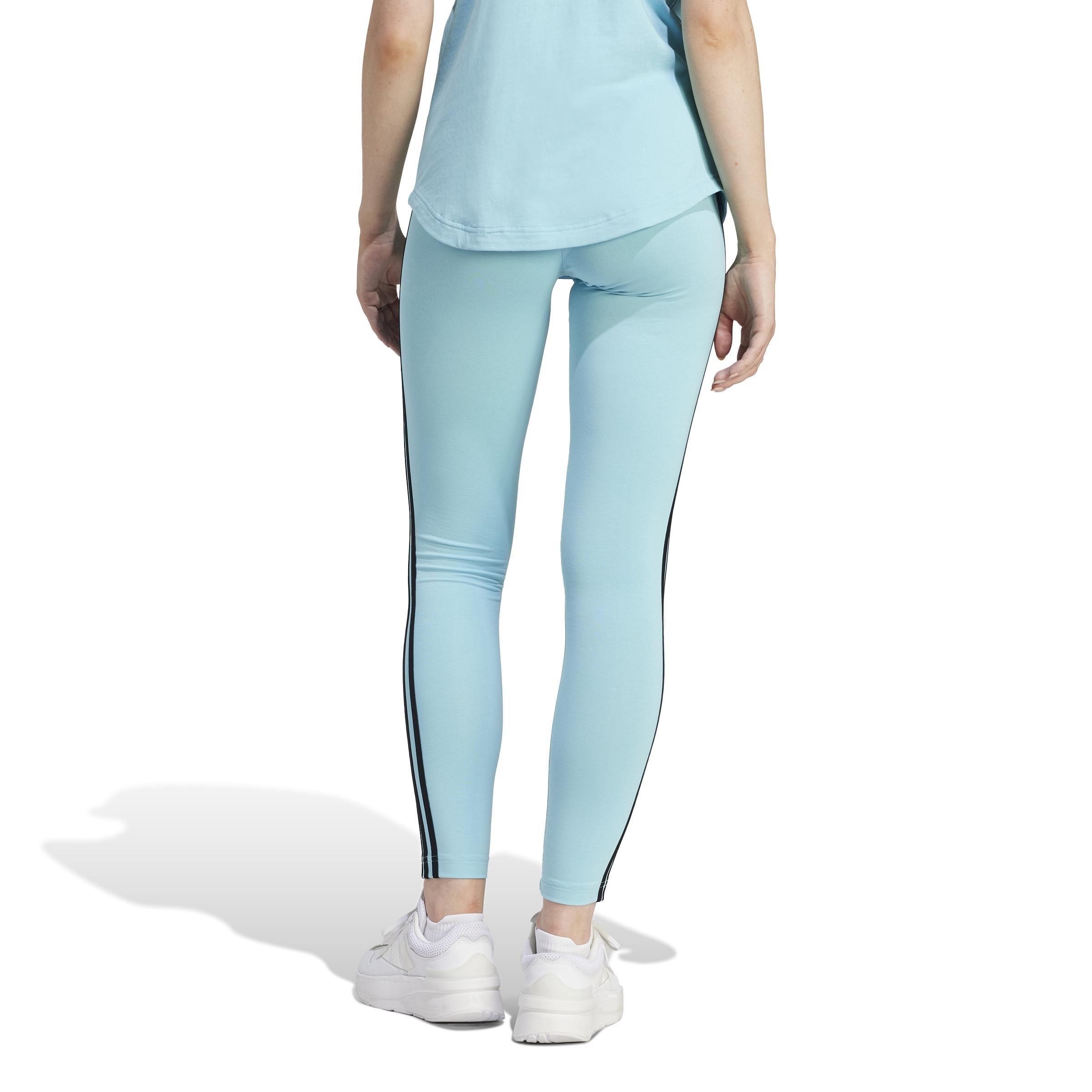 3 Stripes Leggings, Turquoise, A901_ONE, medium