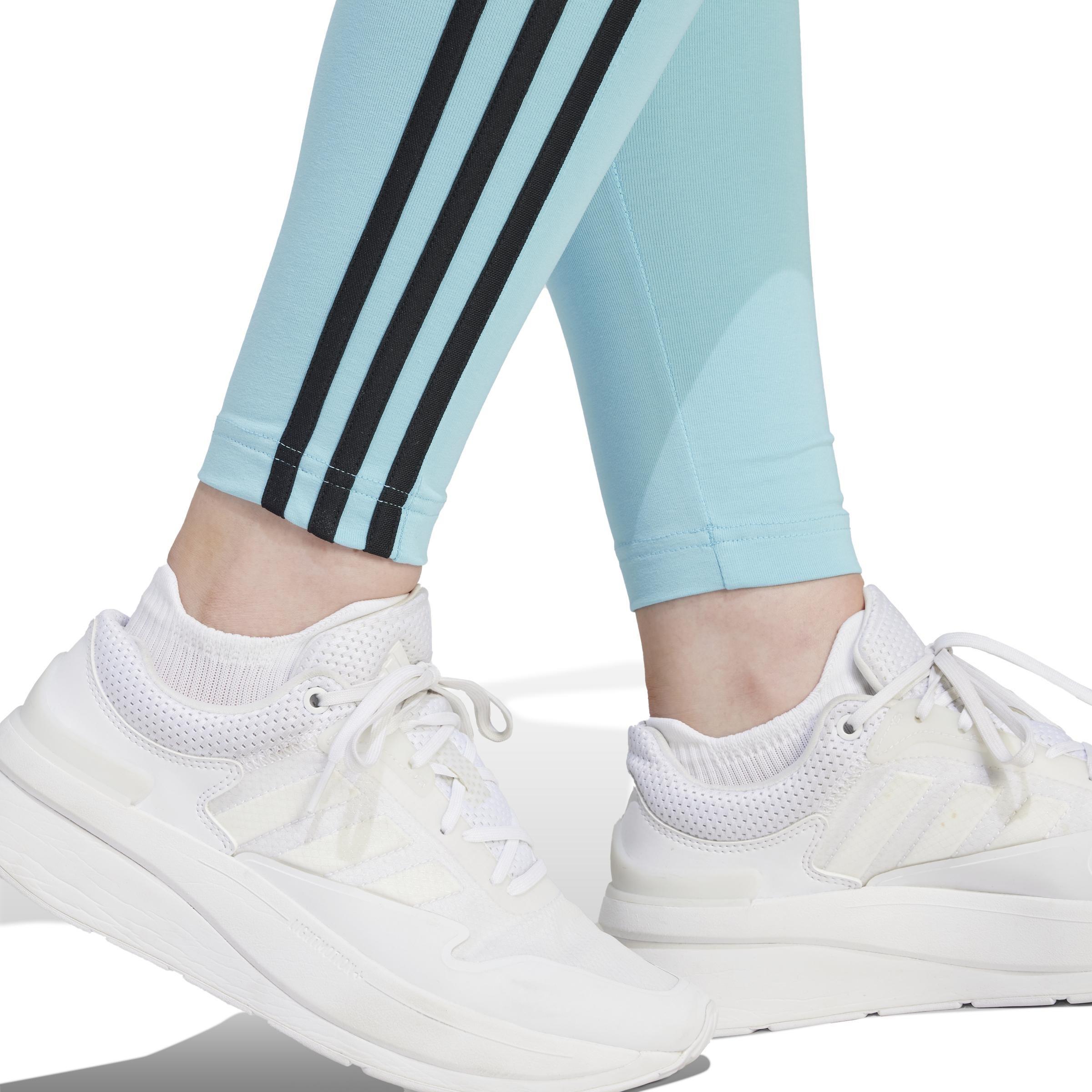 3 Stripes Leggings, Turquoise, A901_ONE, large image number 3