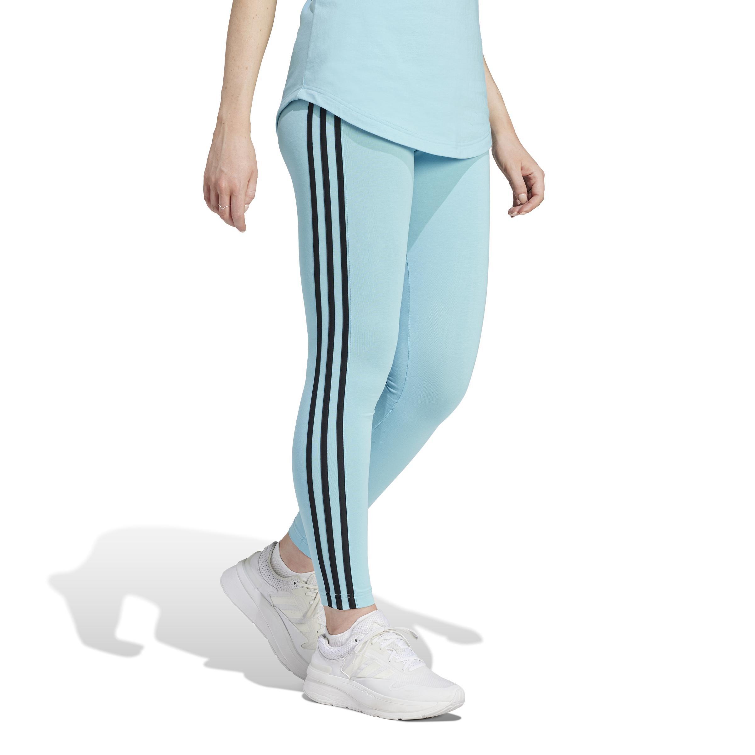 3 Stripes Leggings, Turquoise, A901_ONE, large image number 14