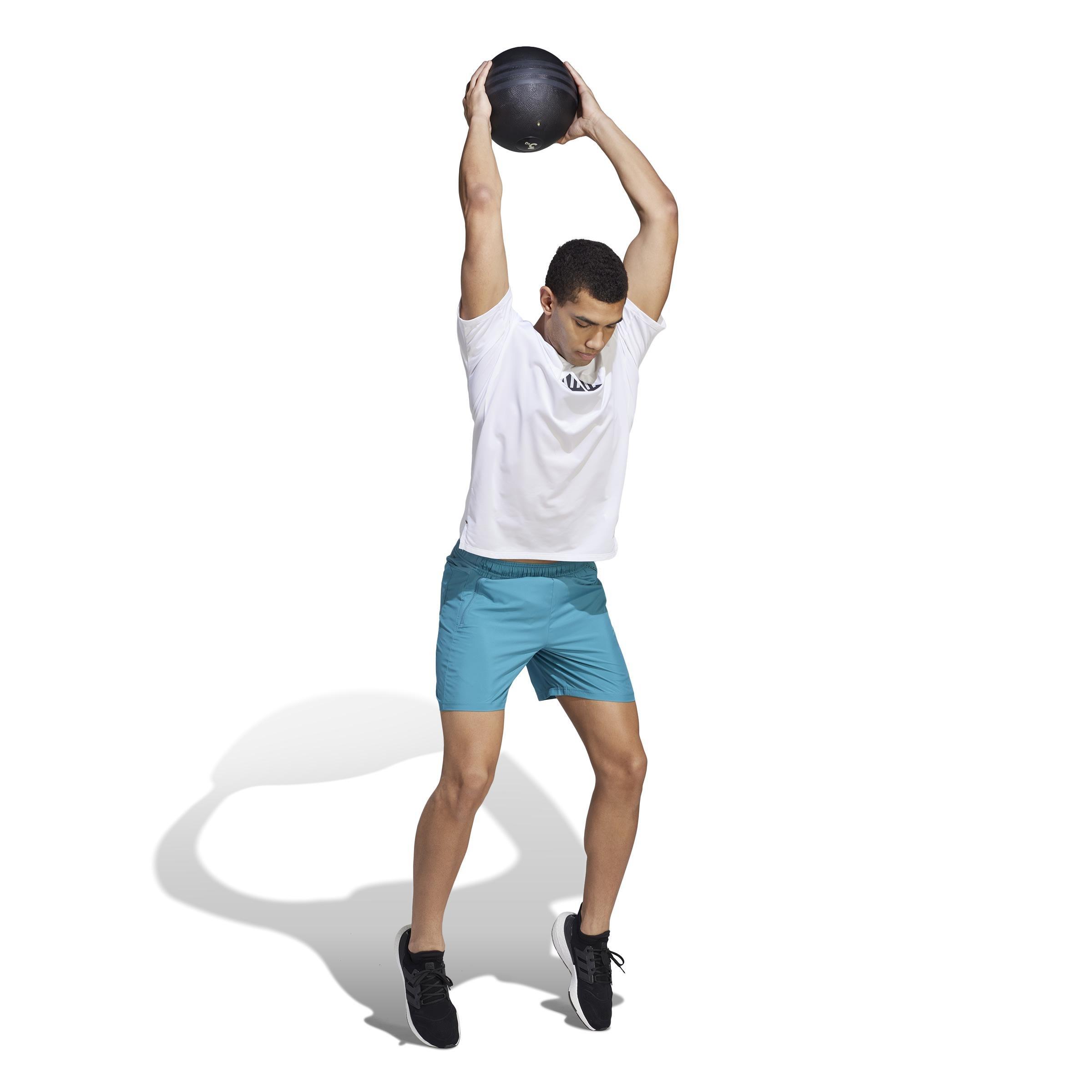 Train Essentials Woven Training Shorts, Turquoise, A901_ONE, large image number 14