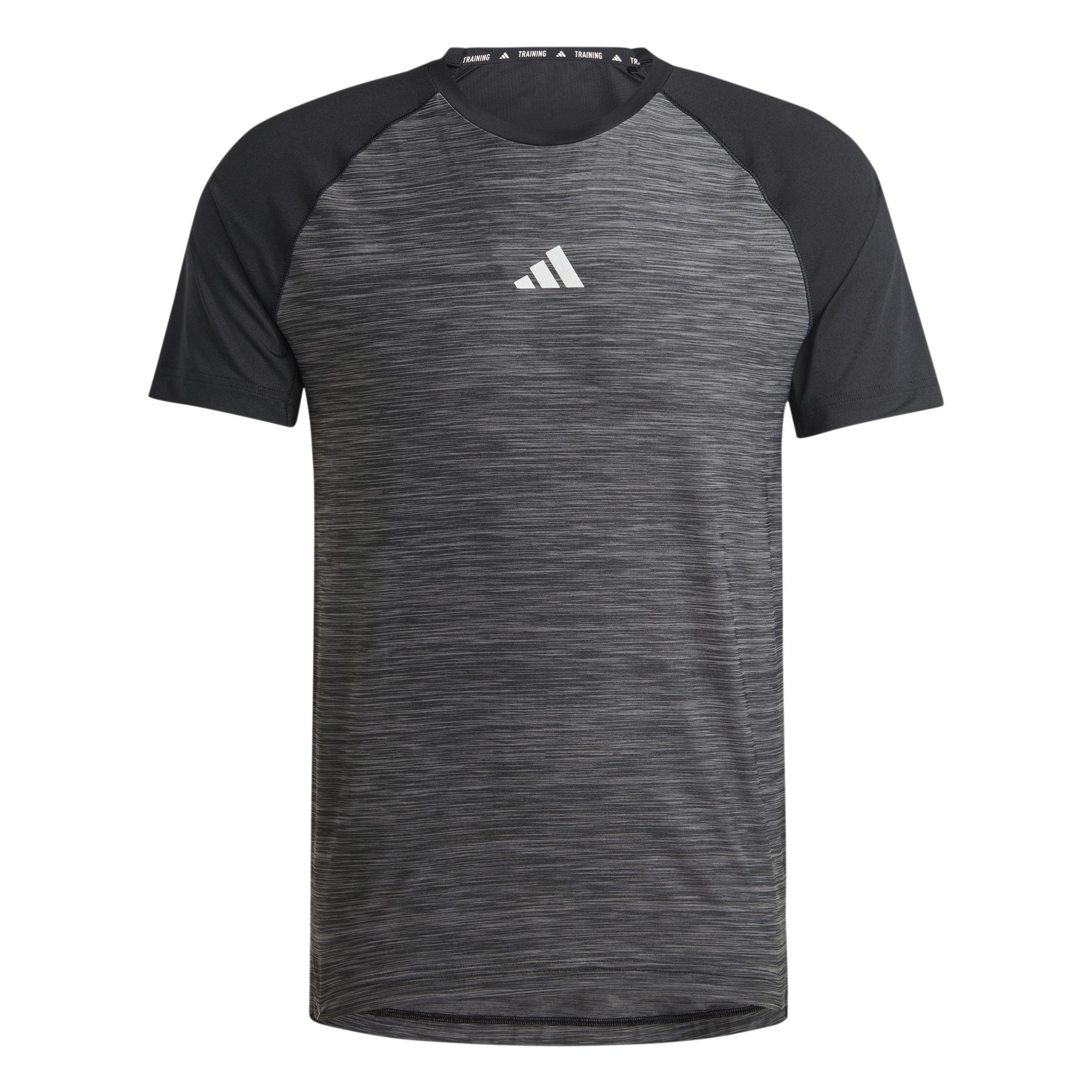 Adidas Gym+ Training 3-Stripes T-Shirt, Black, A901_ONE, large image number 2