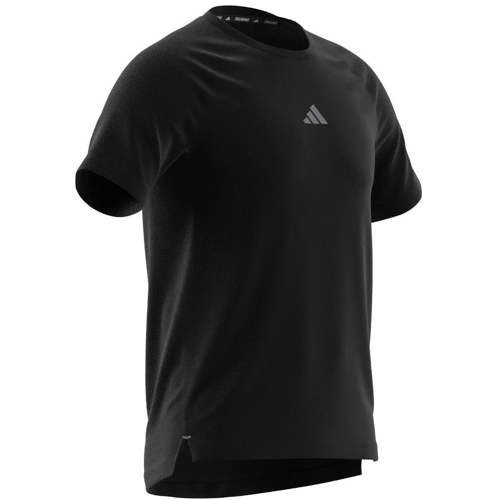Adidas Gym+ Training 3-Stripes T-Shirt, Black, A901_ONE, large image number 6