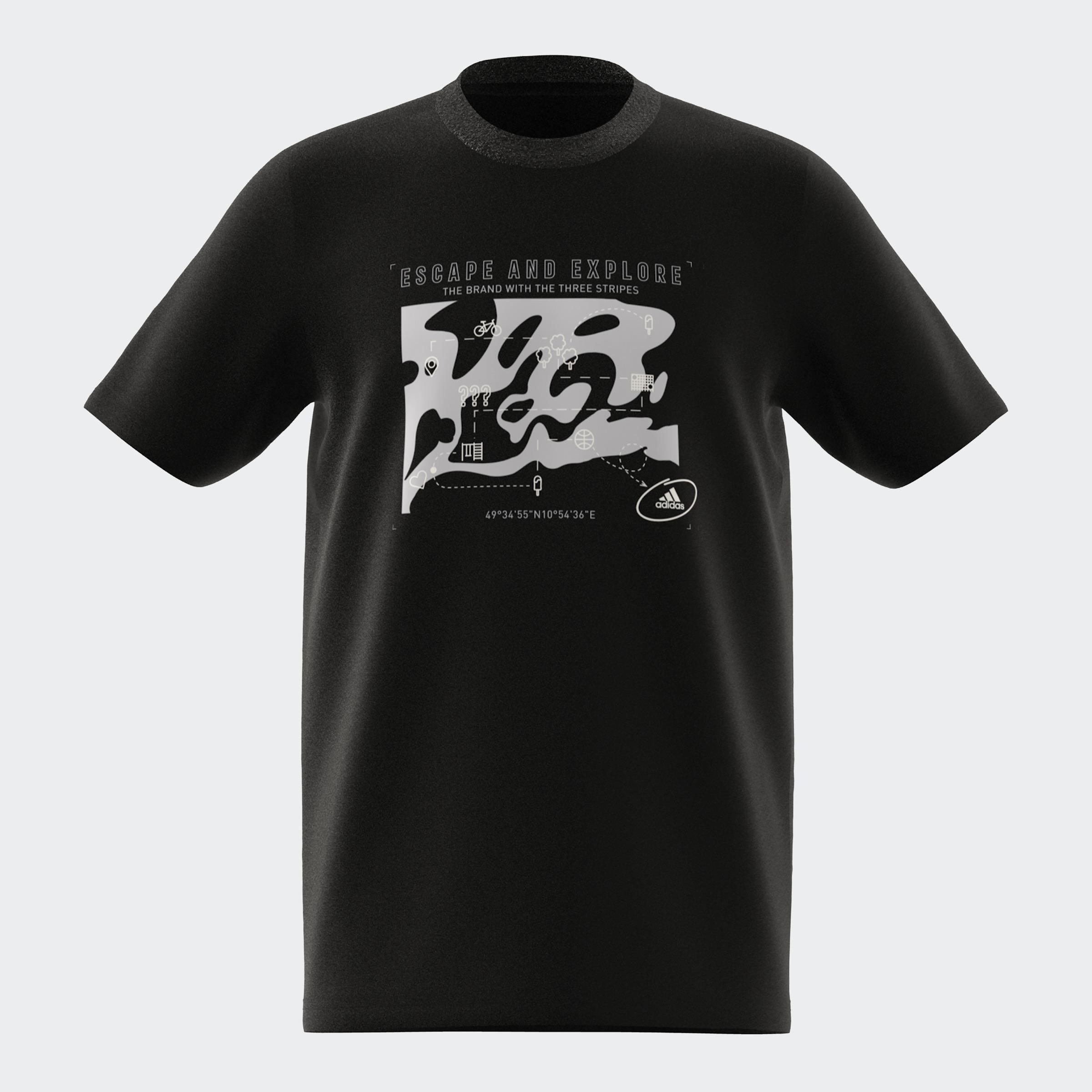 Unisex Kids Printed T-Shirt, Black, A901_ONE, medium