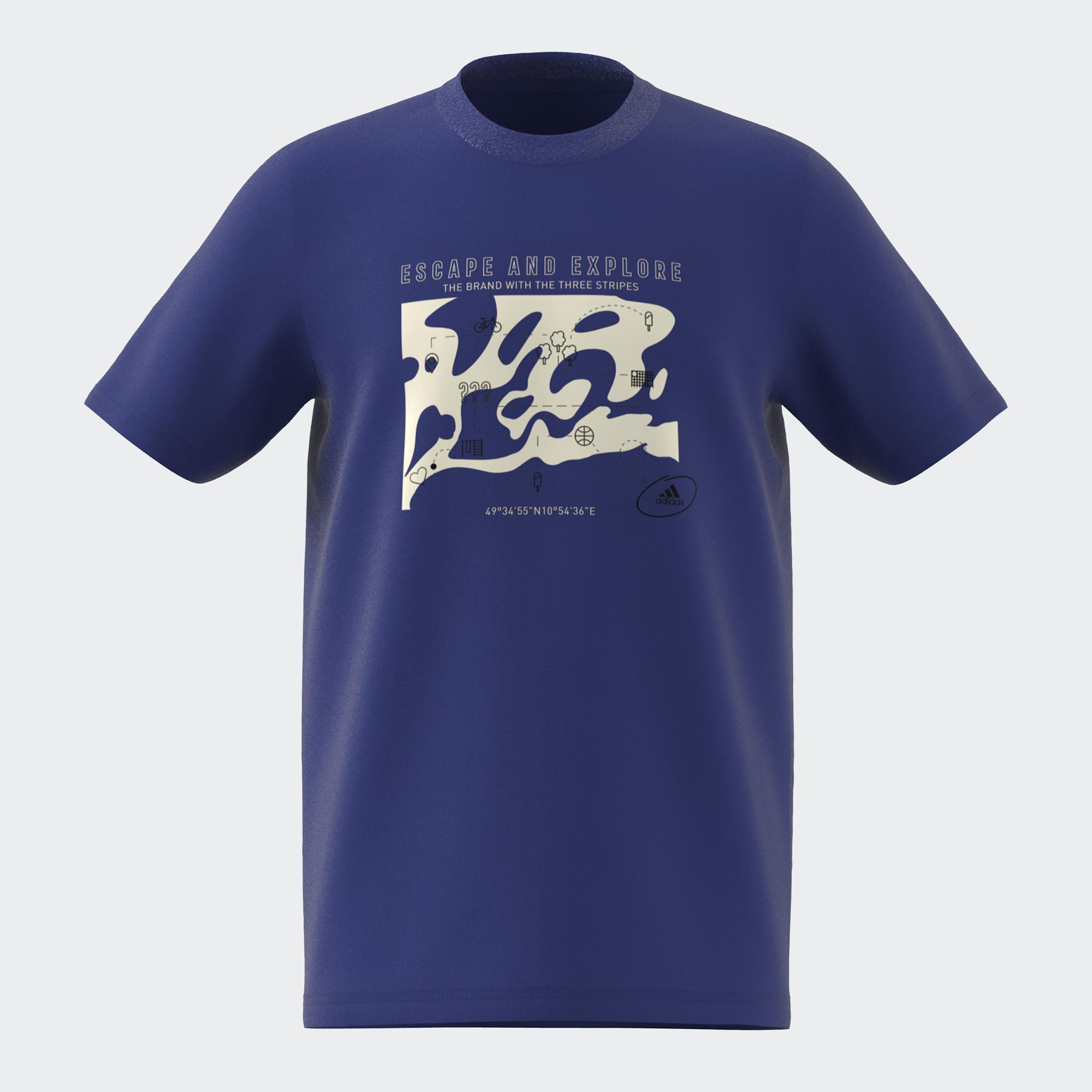 Unisex Kids Printed T-Shirt, Blue, , large image number 1