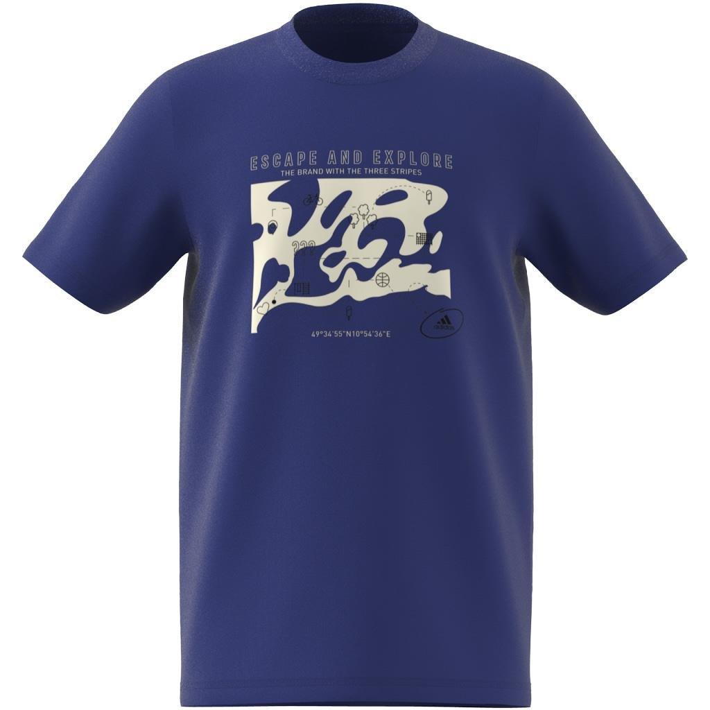 Unisex Kids Printed T-Shirt, Blue, , large image number 5