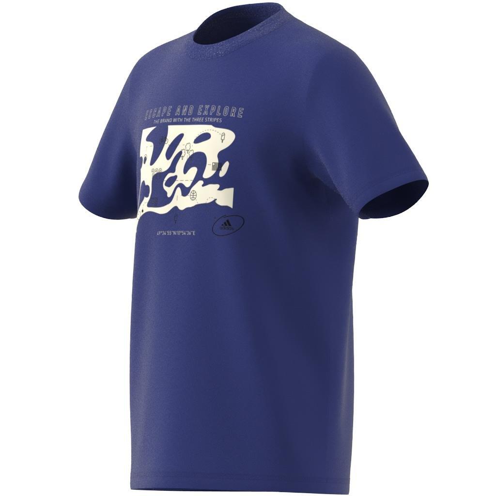 Unisex Kids Printed T-Shirt, Blue, , large image number 10