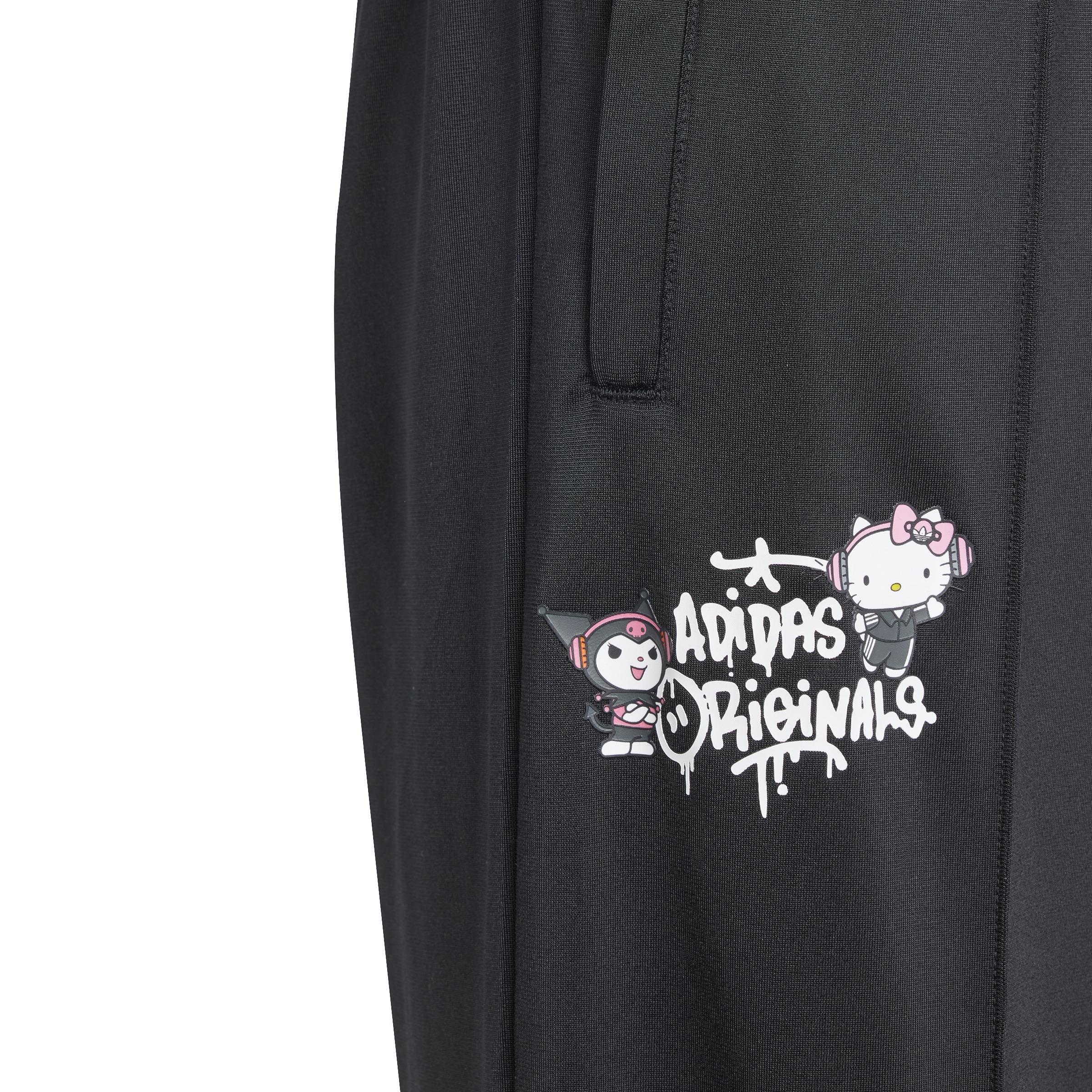Unisex Kids Hello Kitty Sst Wide Leg Tracksuit Bottoms, Black, A901_ONE, large image number 3