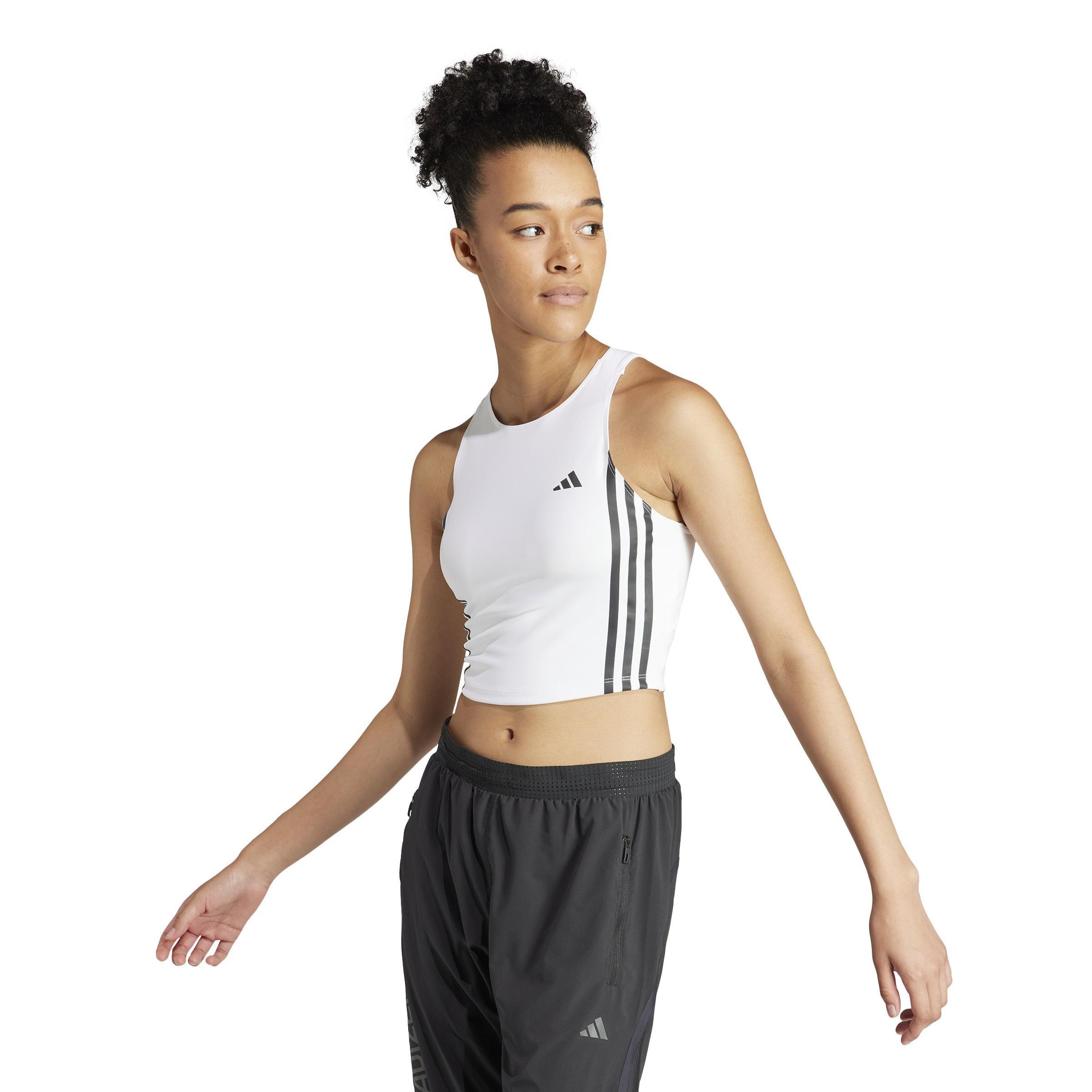 Own The Run 3-Stripes Tank Top, White, , large image number 7