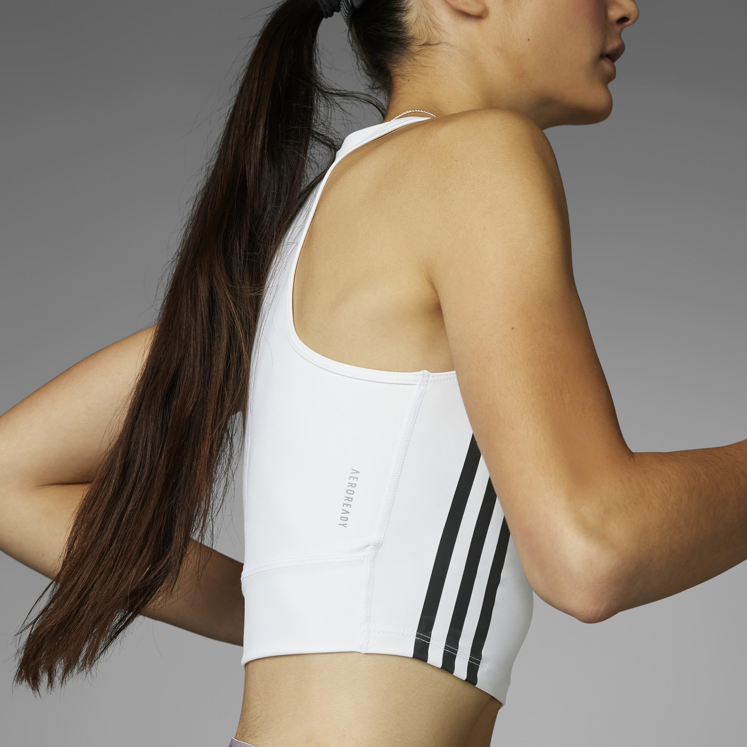 Own The Run 3-Stripes Tank Top, White, , large image number 9