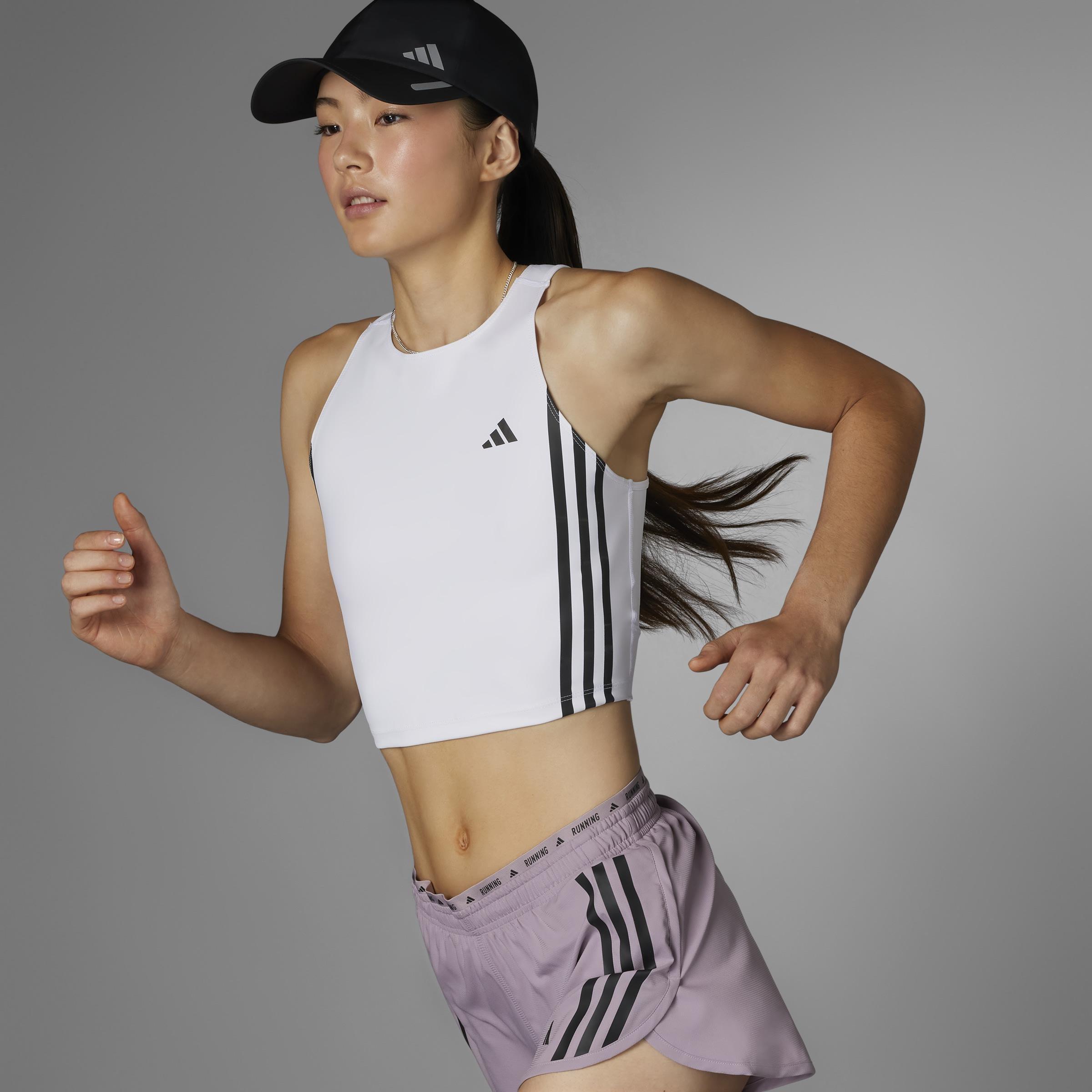 Own The Run 3-Stripes Tank Top, White, , large image number 12