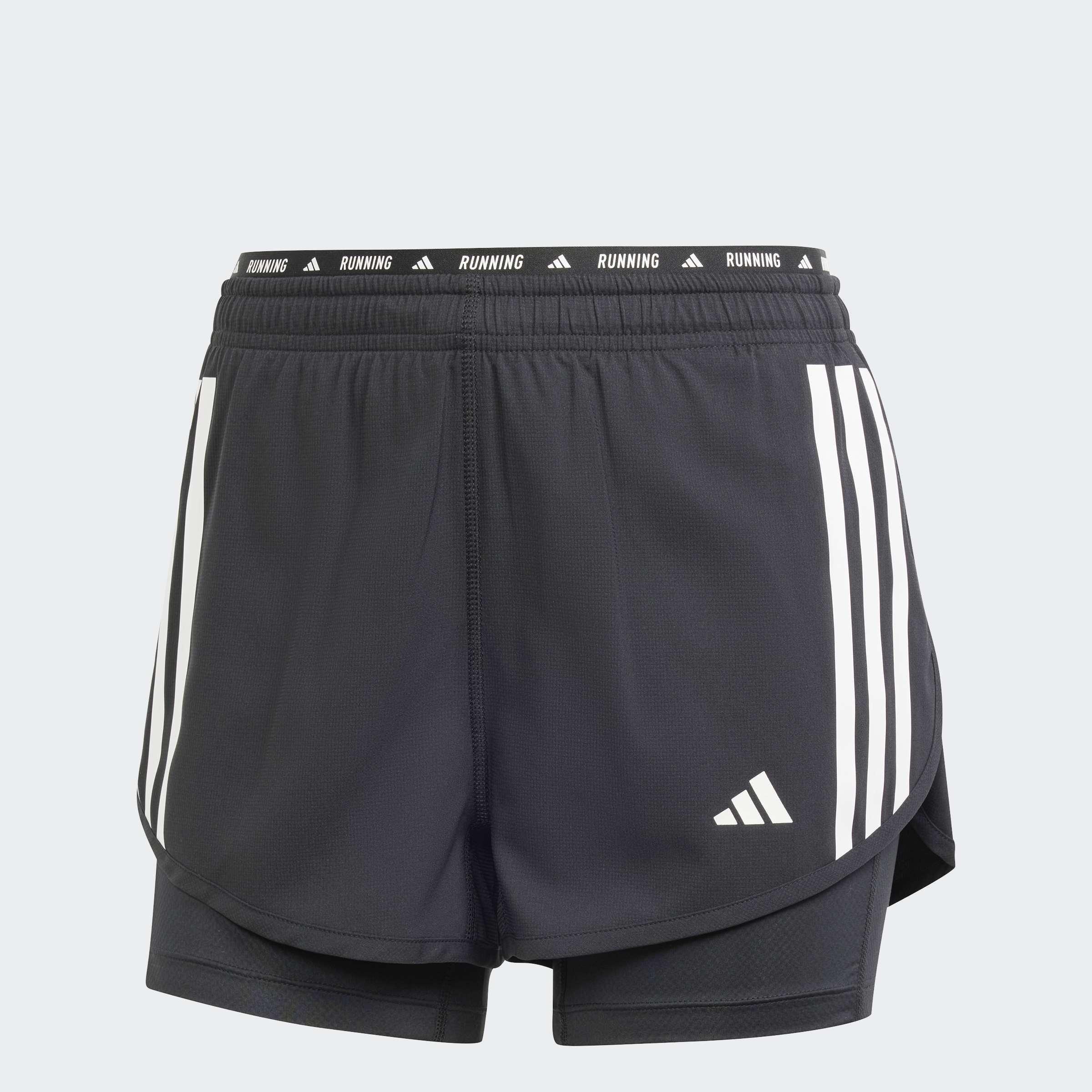 Own the Run 3-Stripes 2-in-1 Shorts, Black, A901_ONE, medium