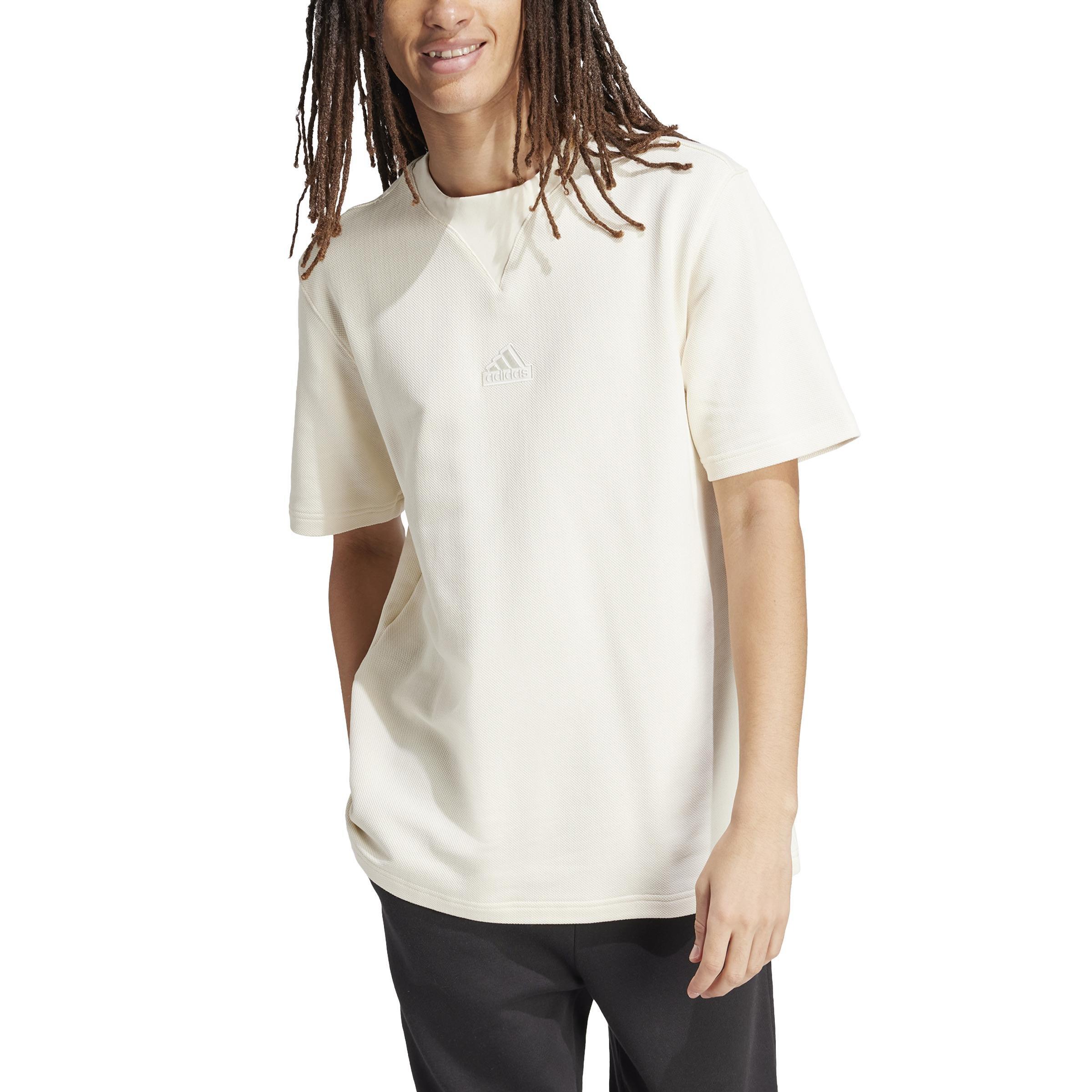 Lounge Piqué Terry T-Shirt, White, A901_ONE, large image number 1