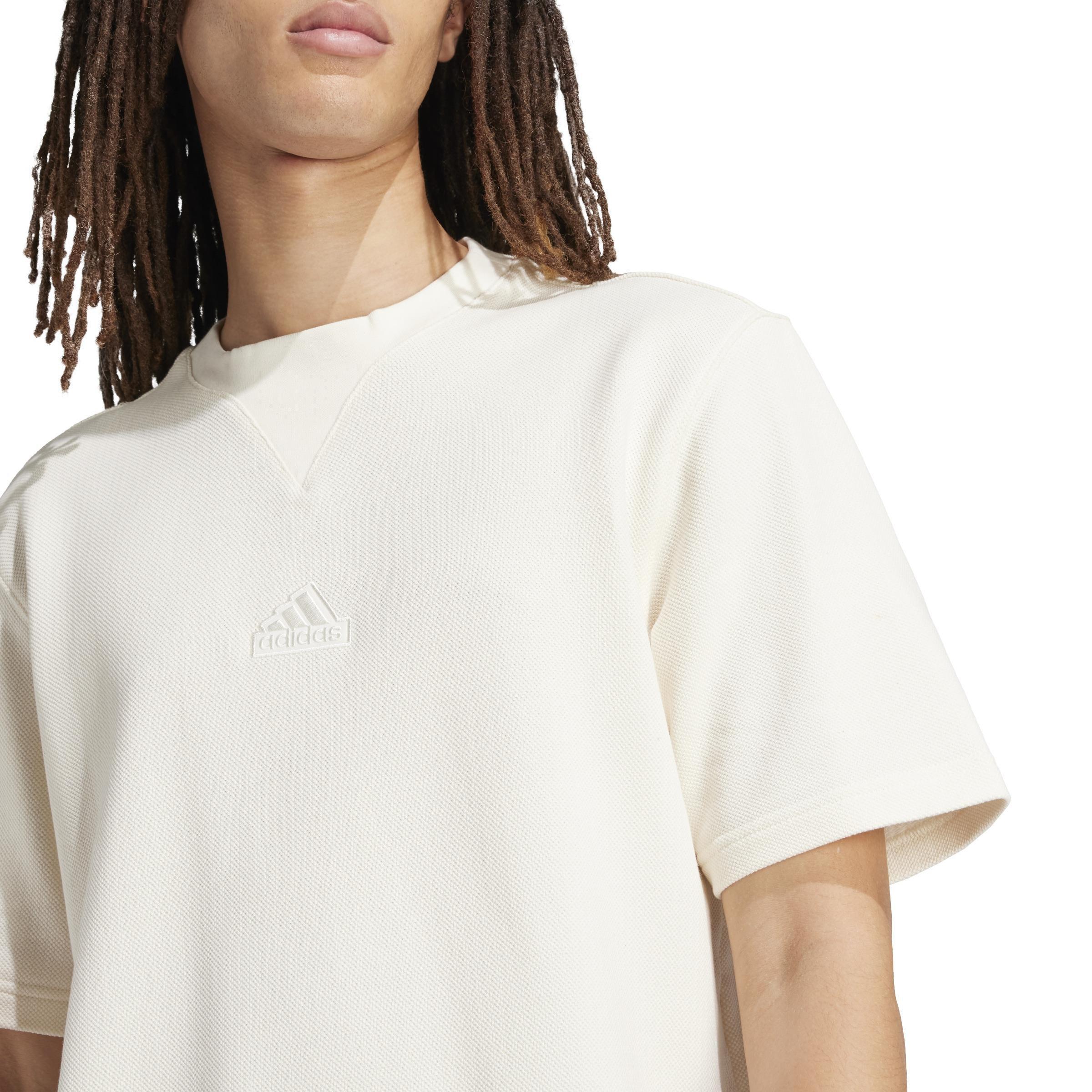 Lounge Piqué Terry T-Shirt, White, A901_ONE, large image number 4
