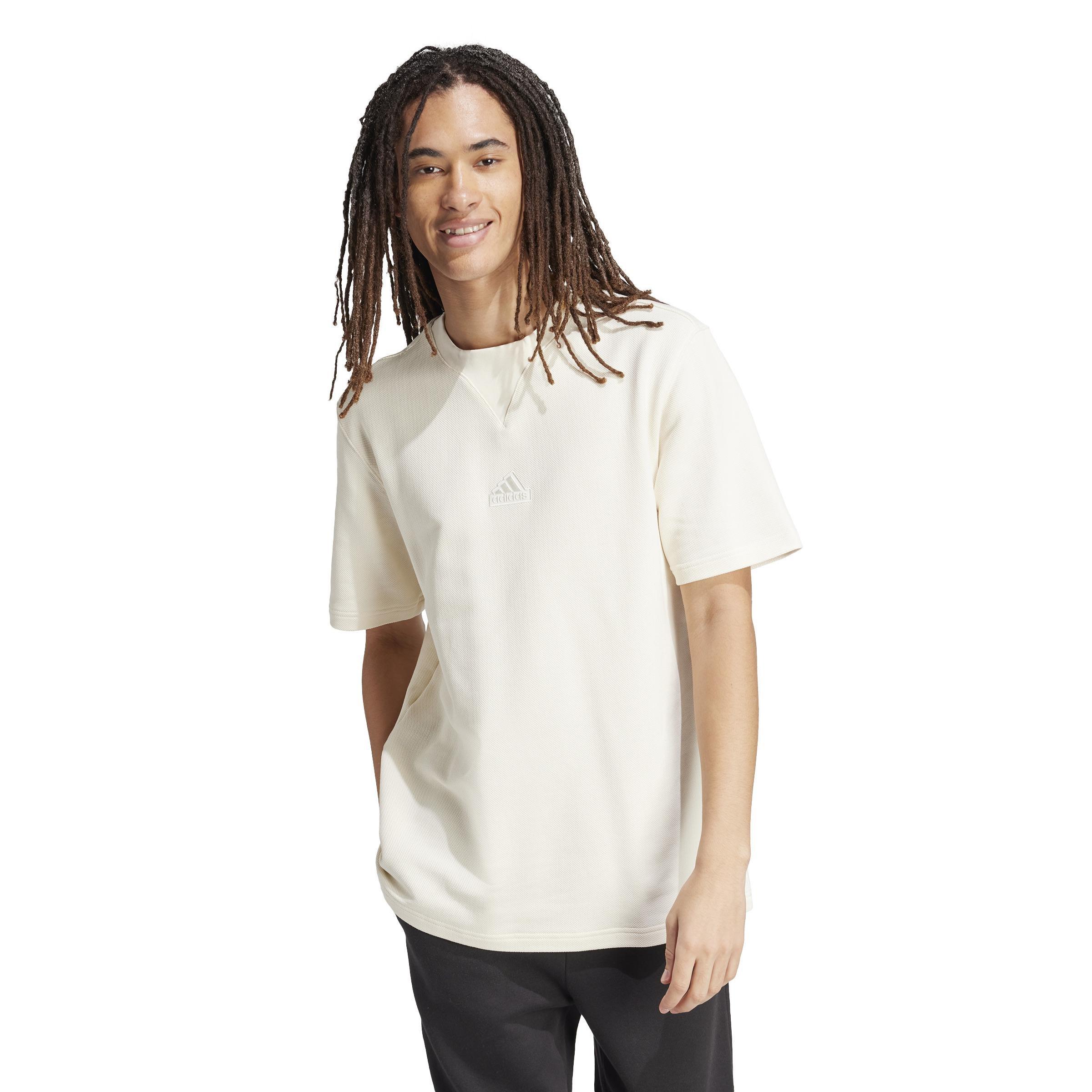 Lounge Piqué Terry T-Shirt, White, A901_ONE, large image number 7