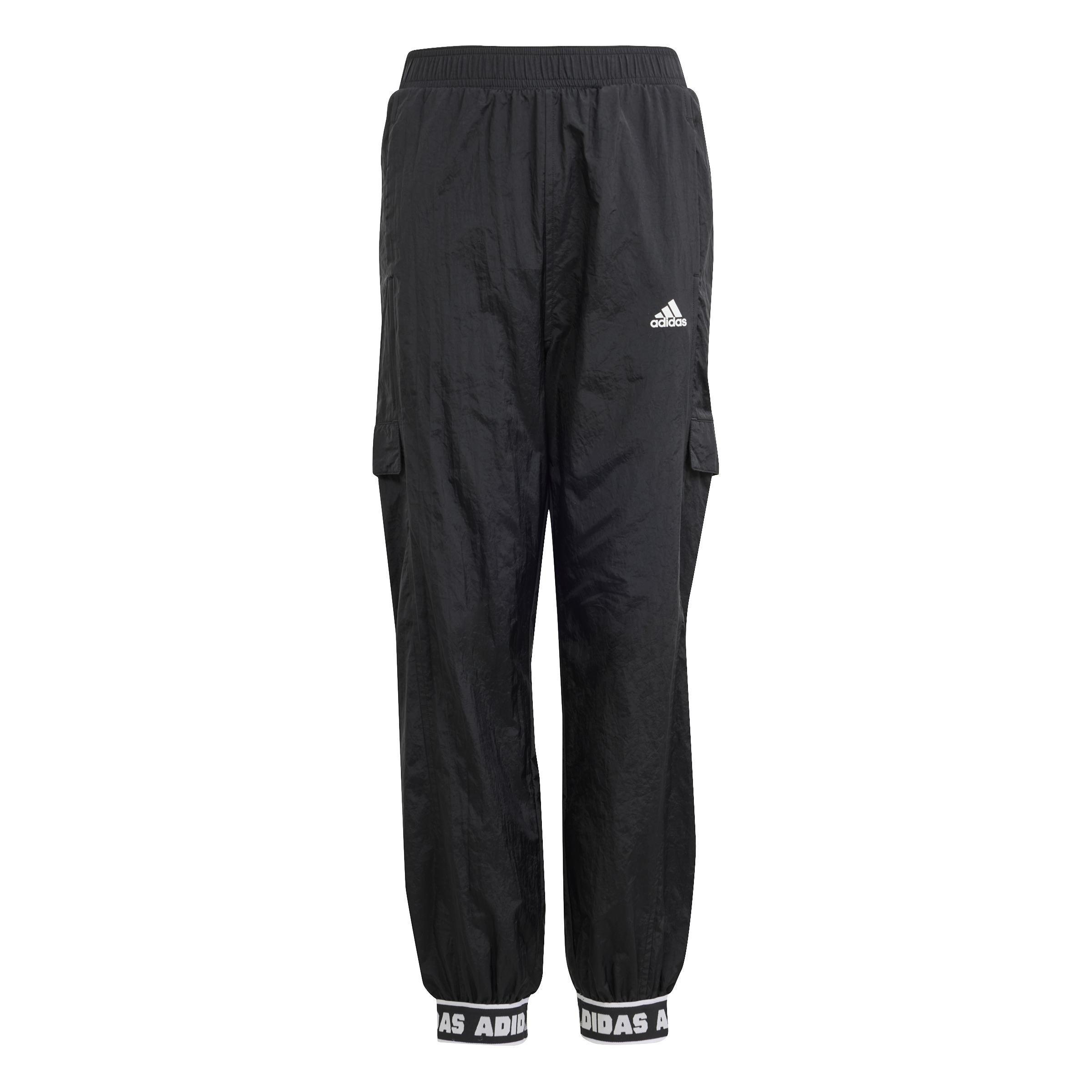 Unisex Kids Dance Woven Cargo Tracksuit Bottoms, Black, , large image number 0