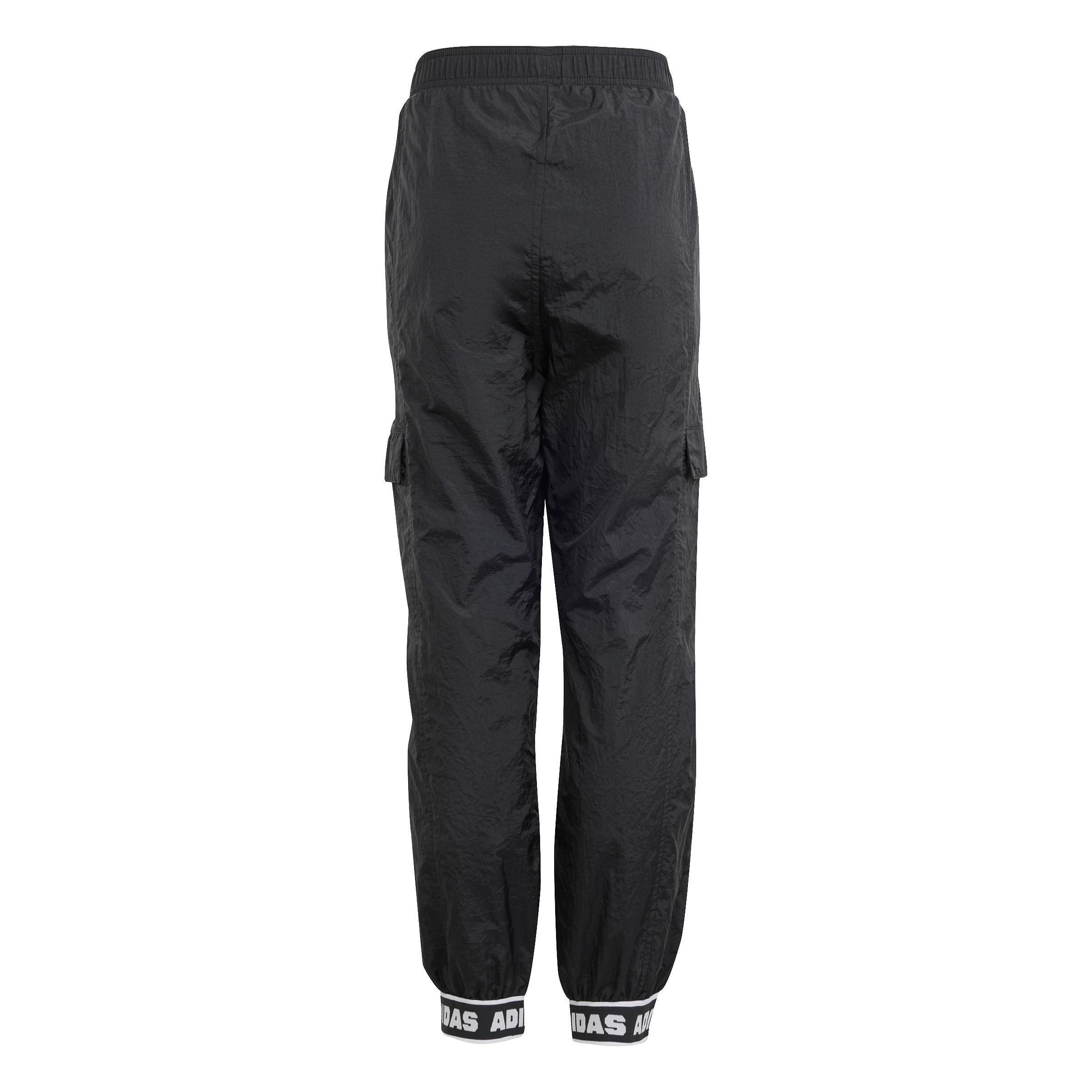 Unisex Kids Dance Woven Cargo Tracksuit Bottoms, Black, A901_ONE, large image number 2